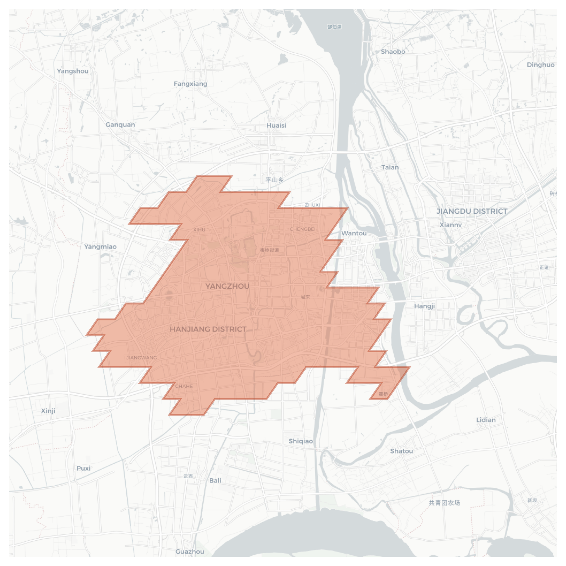 Yangzhou geographic map