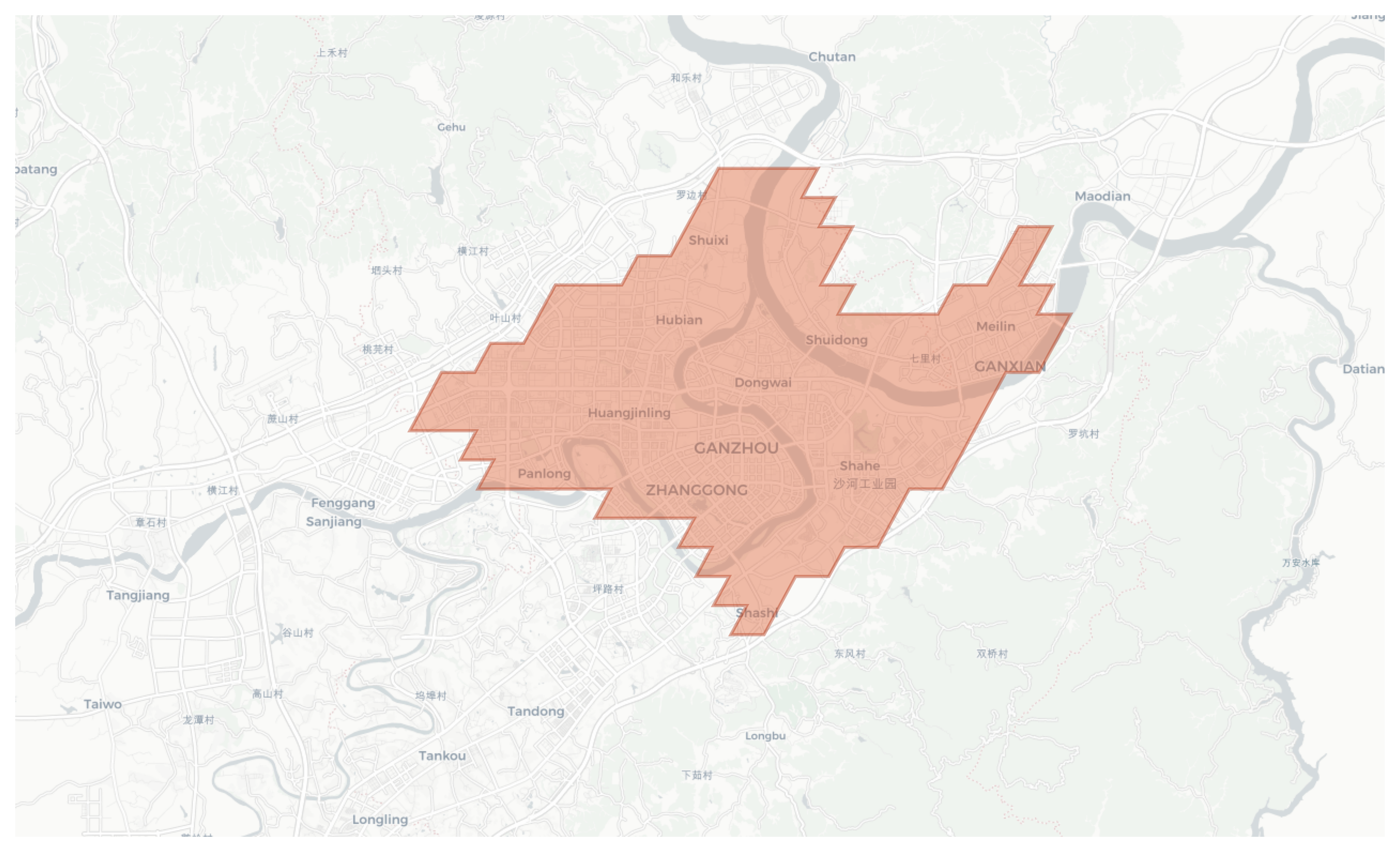 Ganzhou geographic map