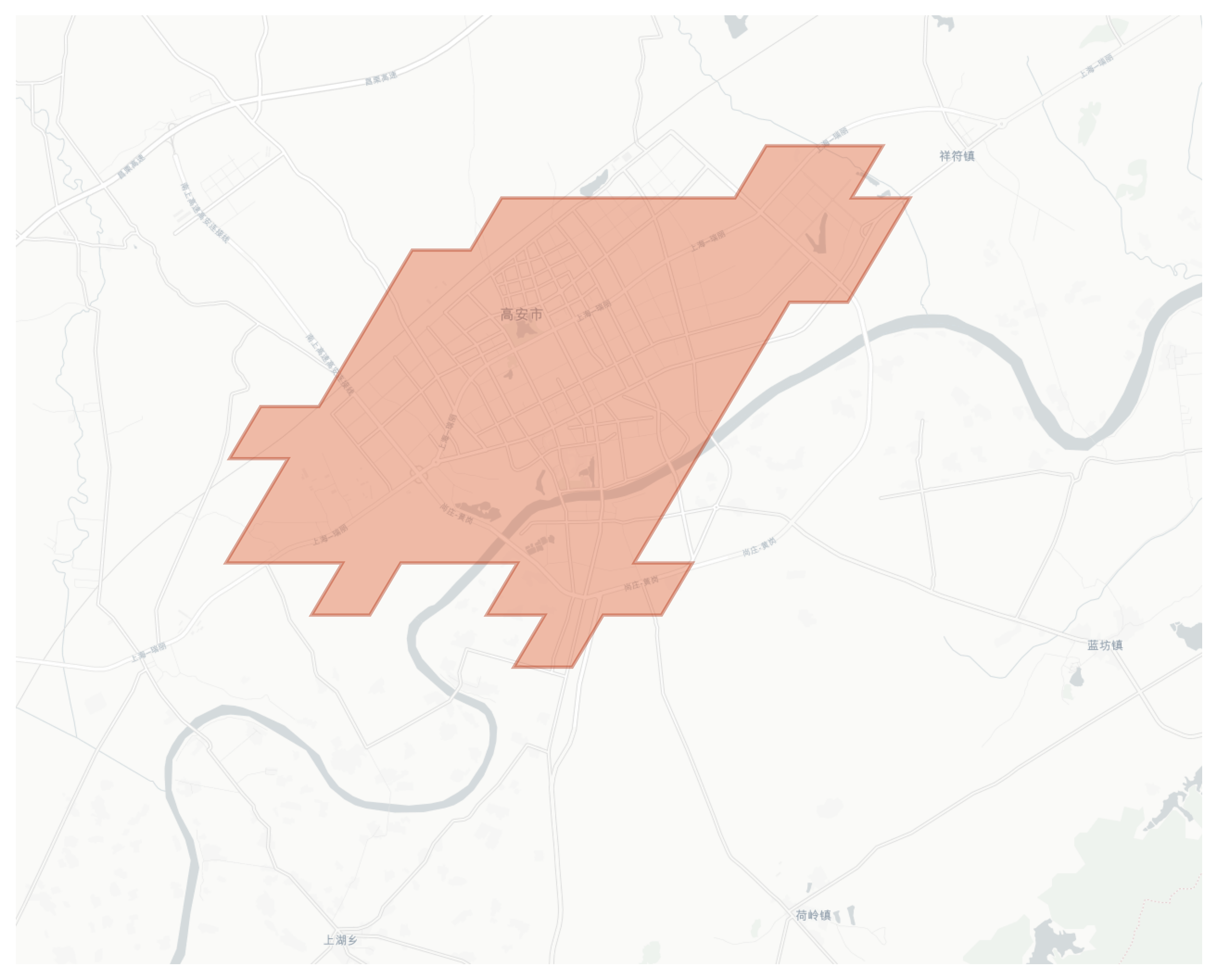 Gao'an geographic map