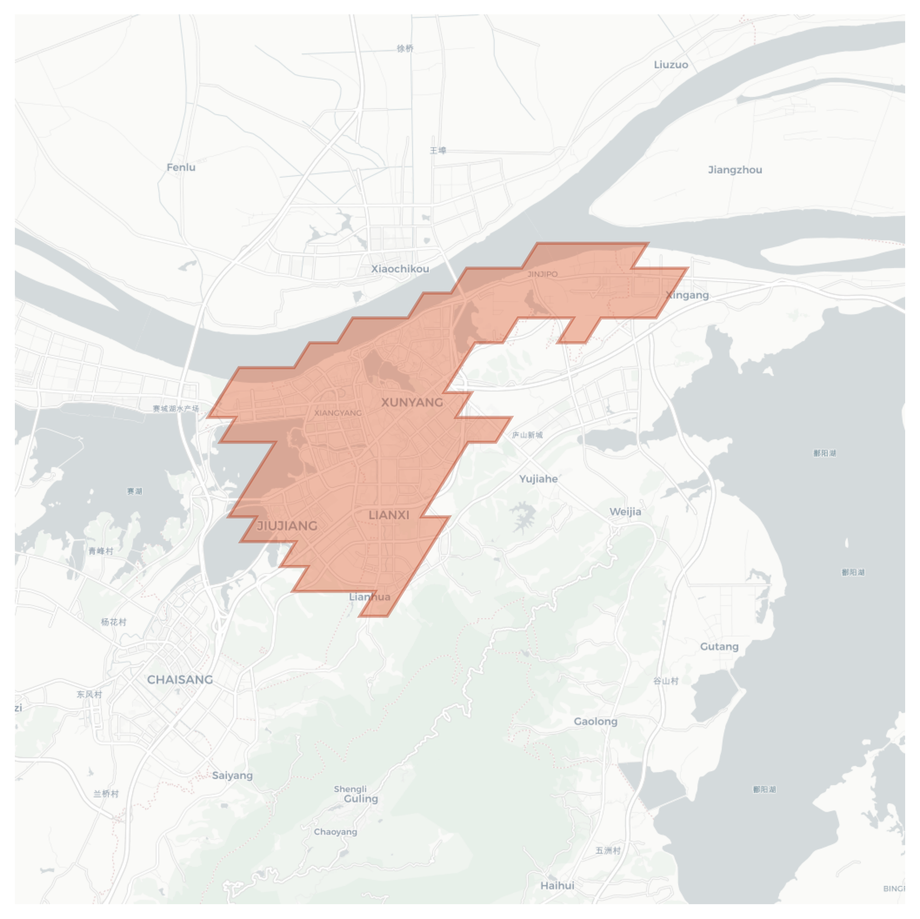 Jiujiang geographic map