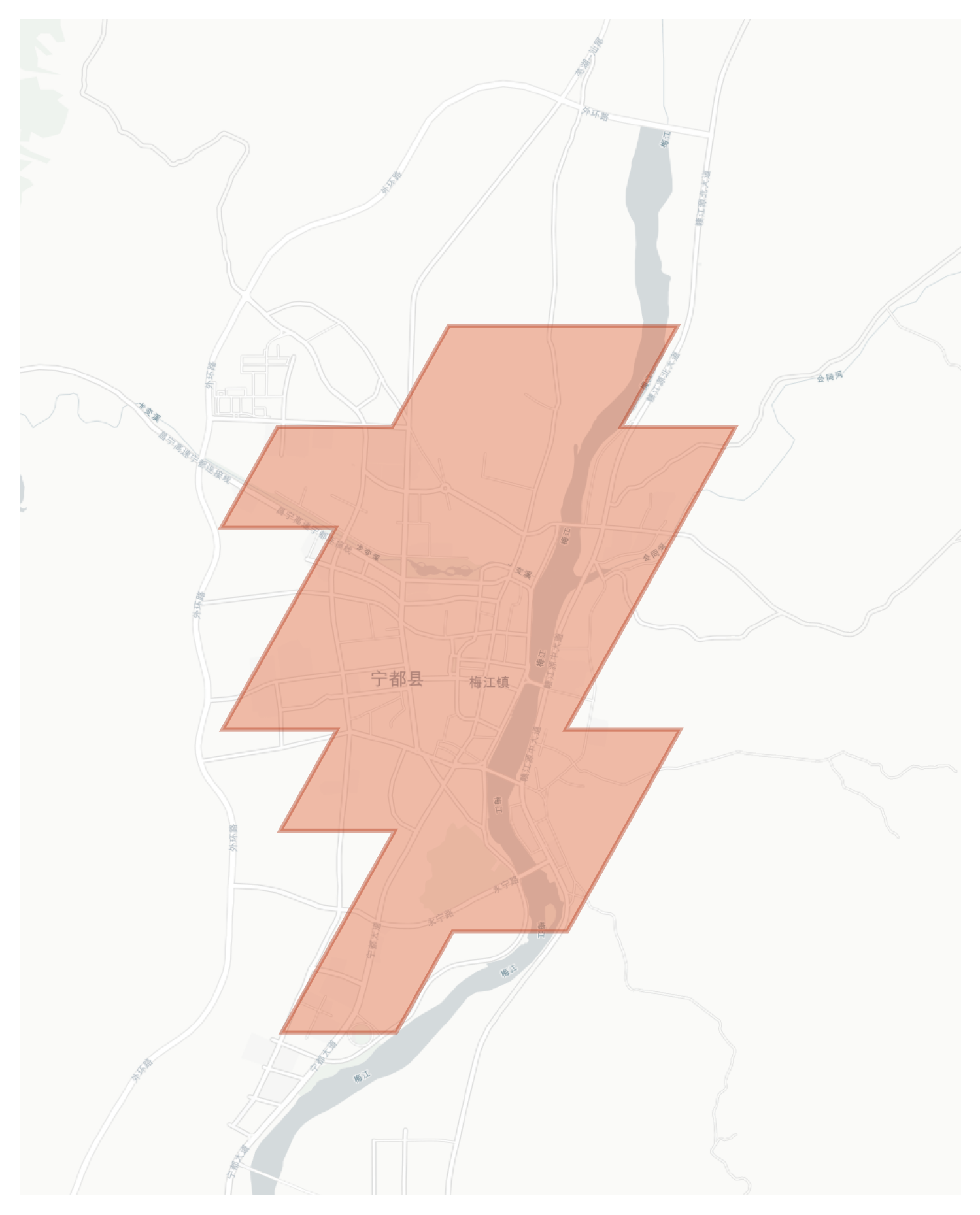 Ningdu geographic map