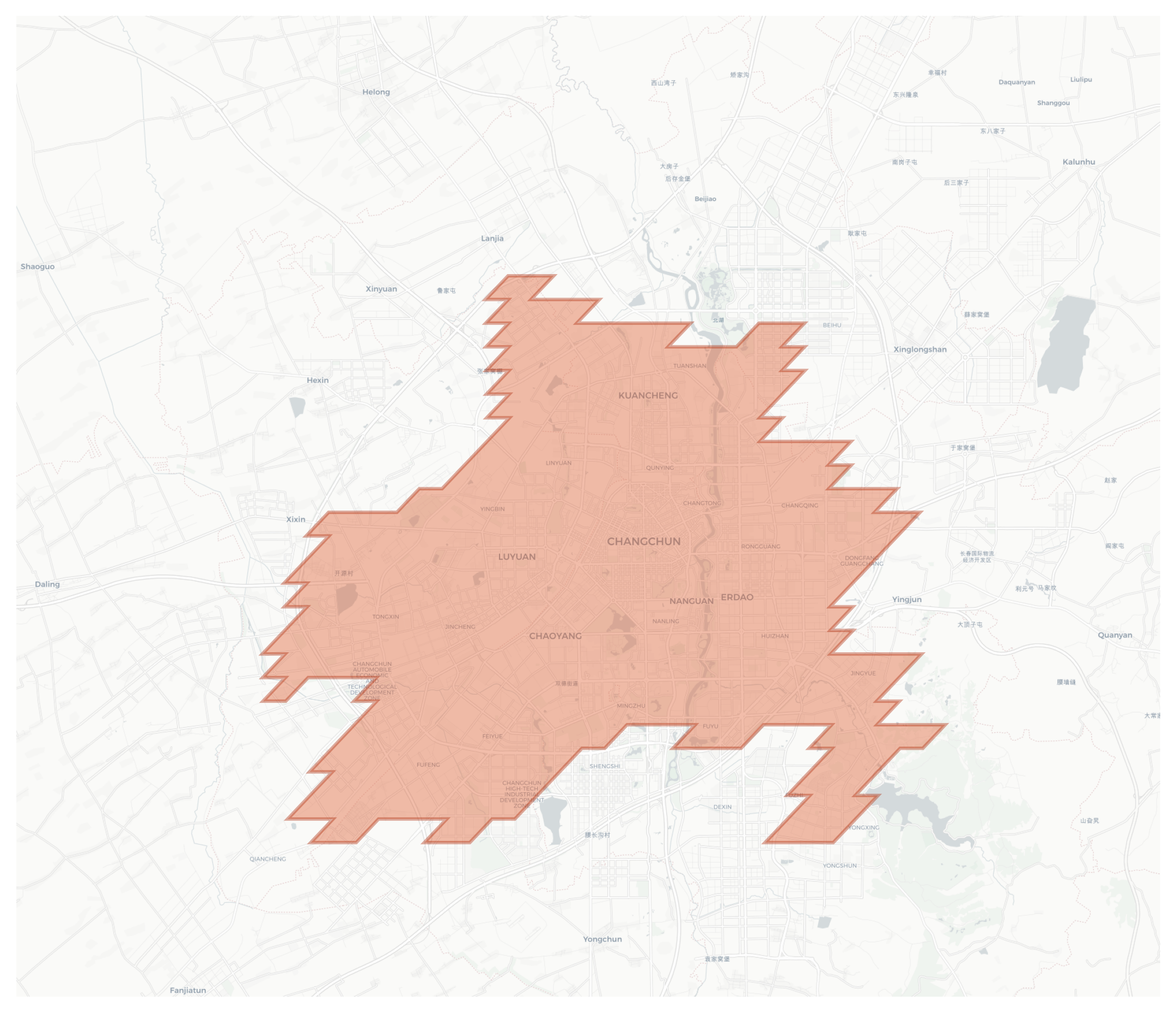 Changchun geographic map