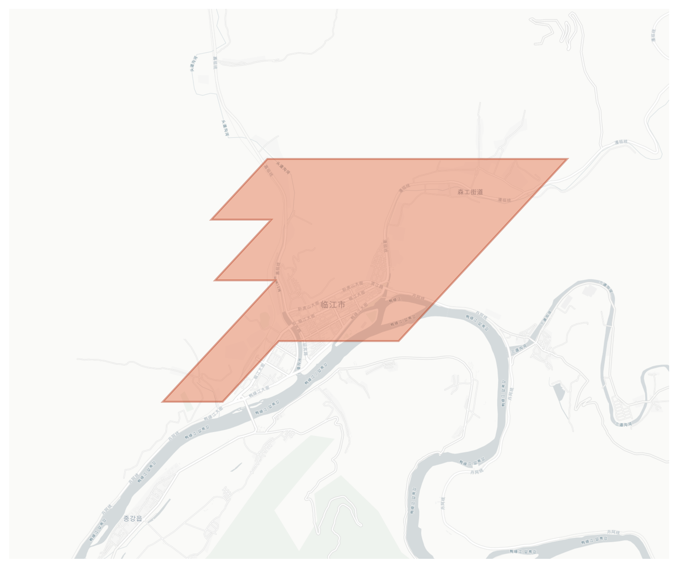 Linjiang geographic map