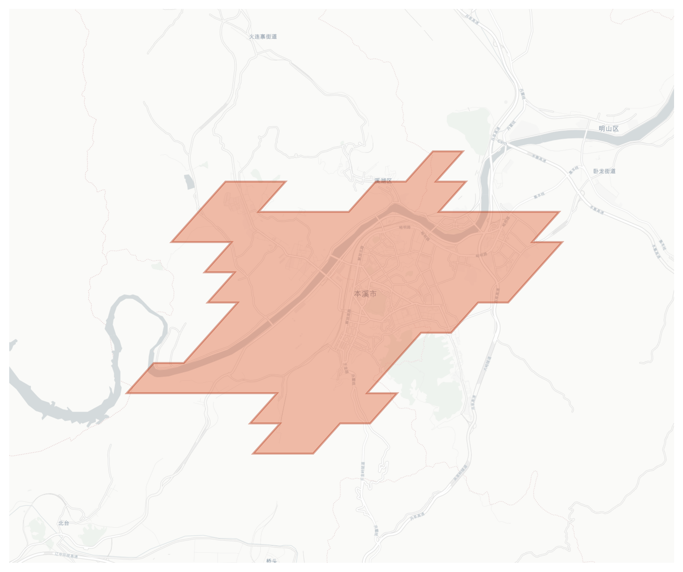 Benxi geographic map