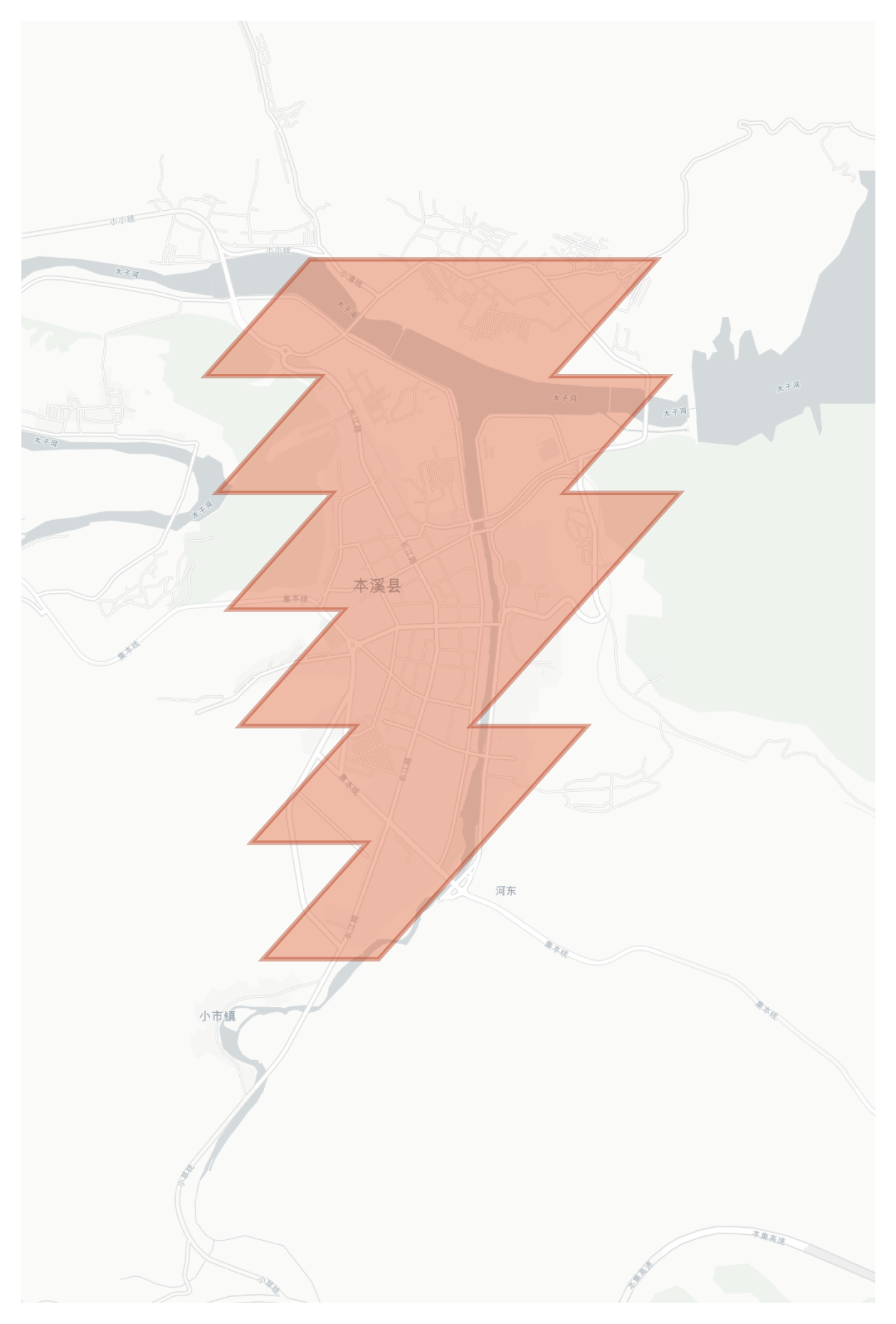 Benxi Manchu Autonomous County geographic map
