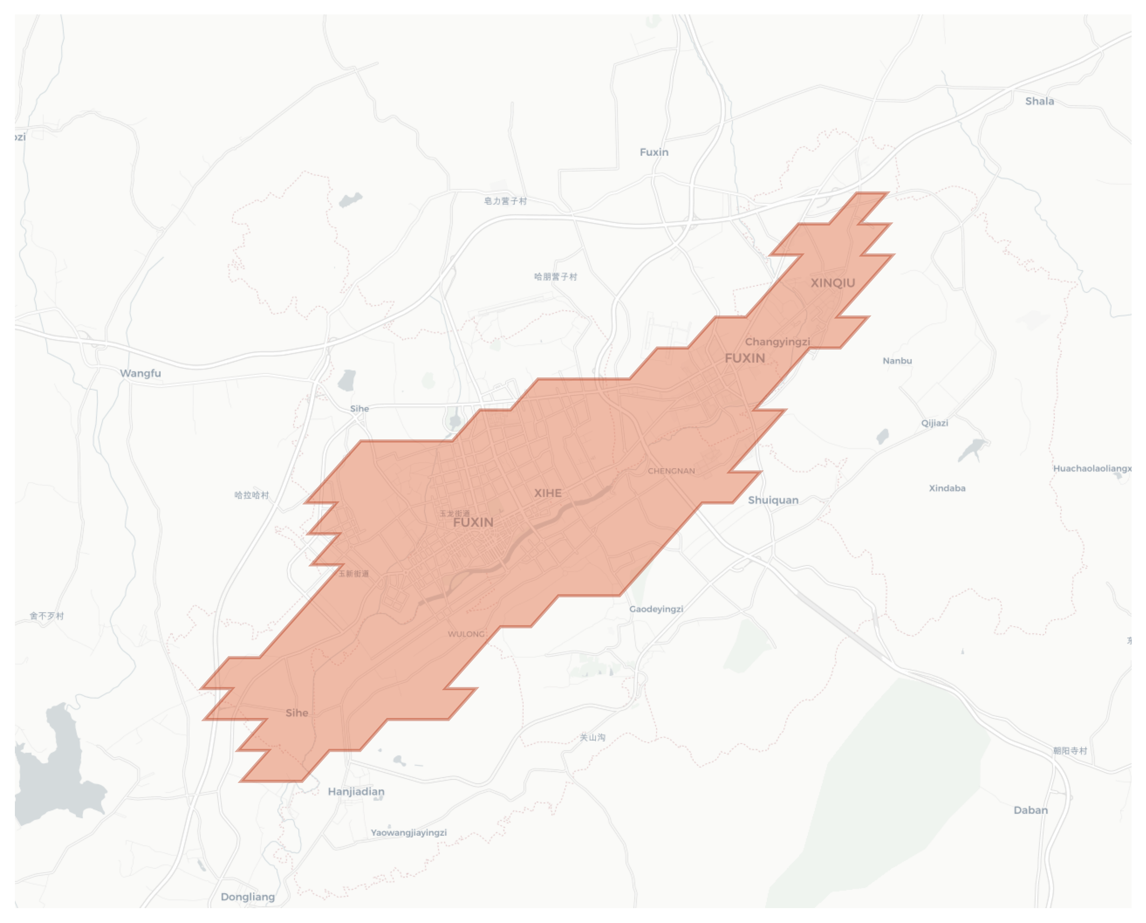 Fuxin geographic map