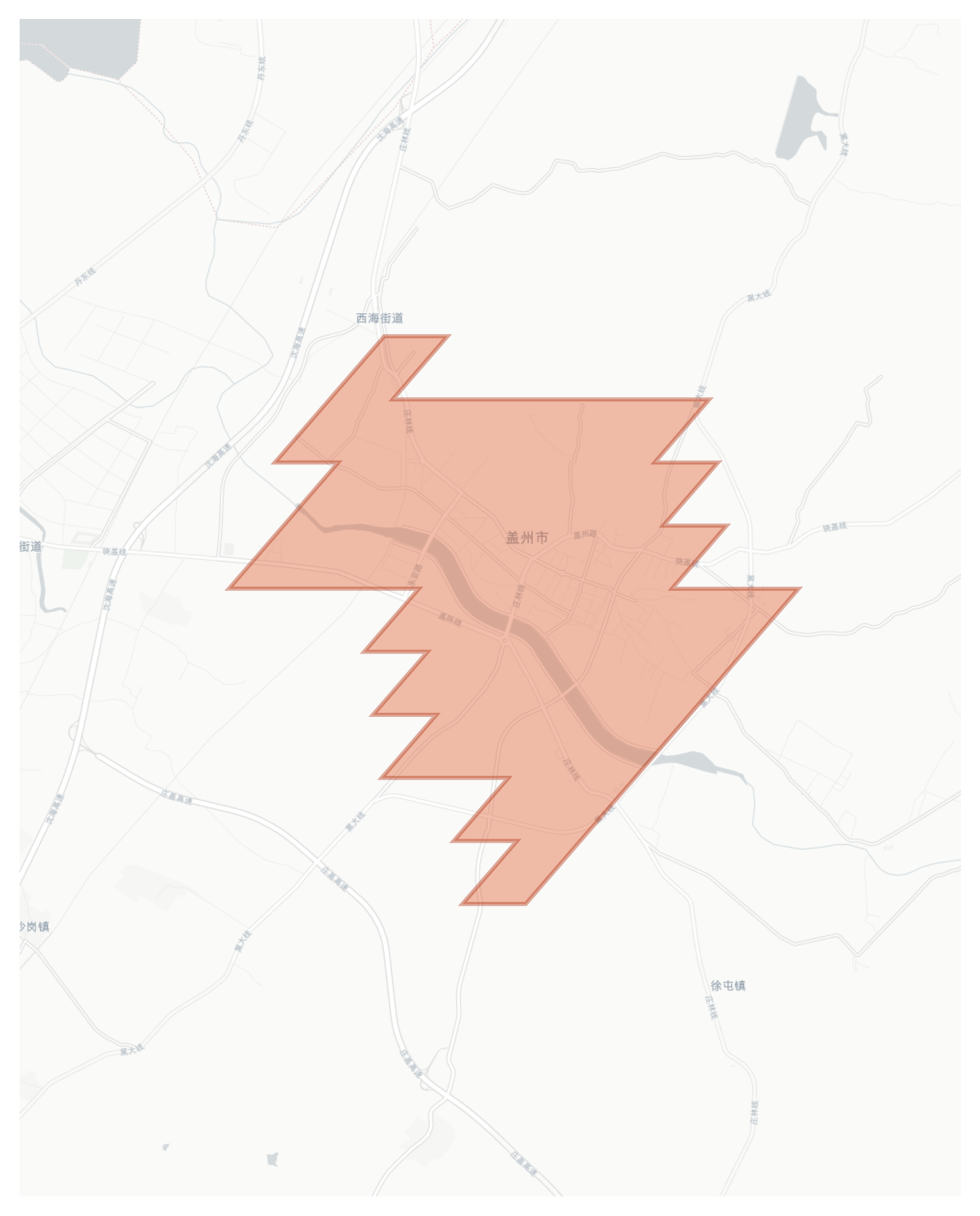 Gaizhou geographic map