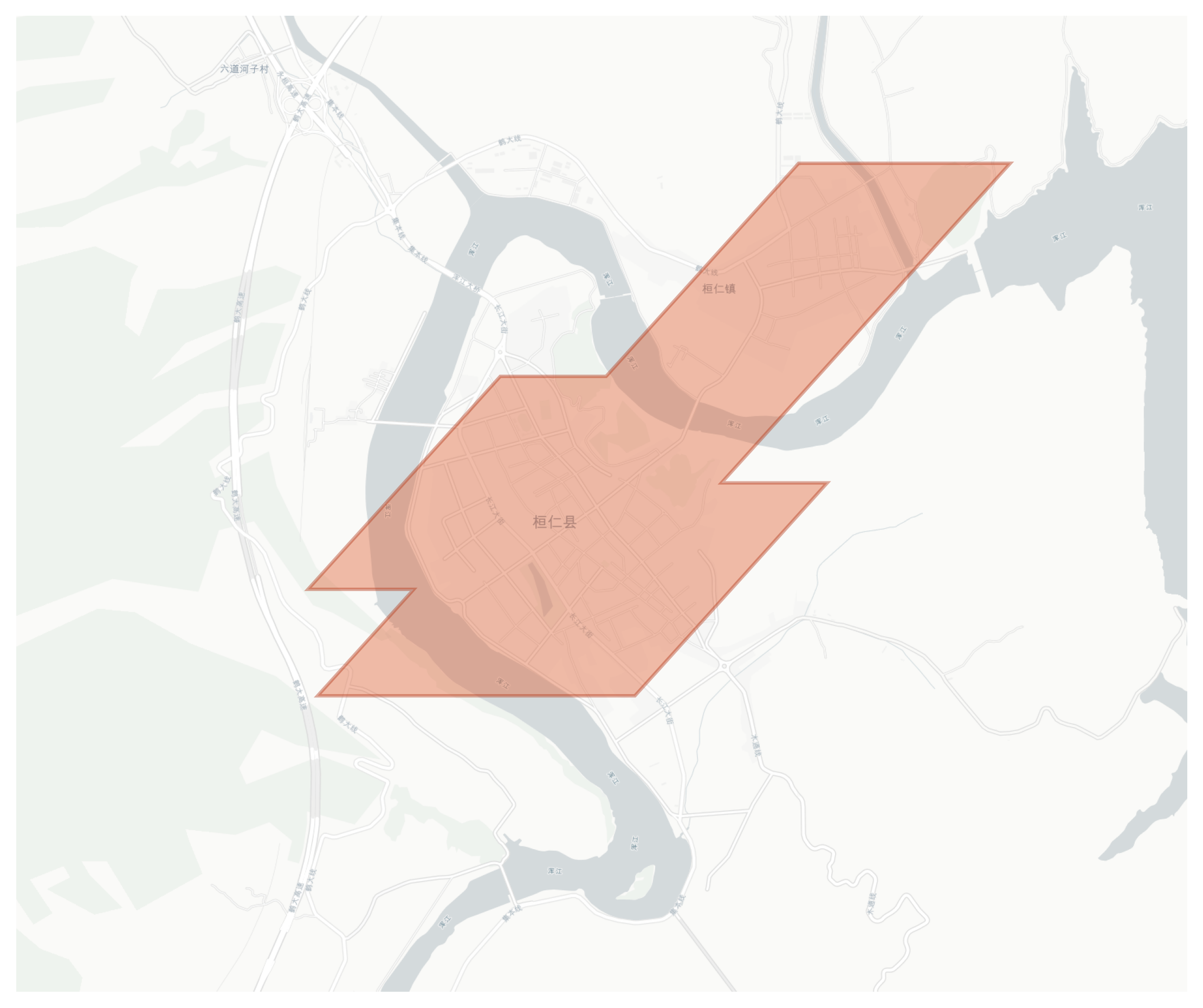 Huanren geographic map