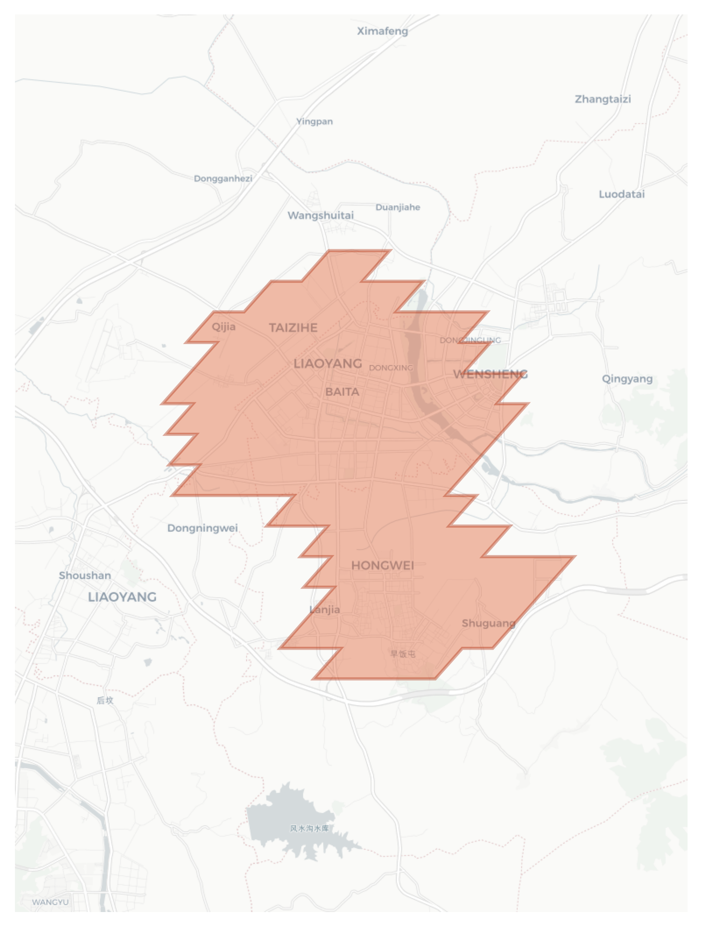 Liaoyang geographic map