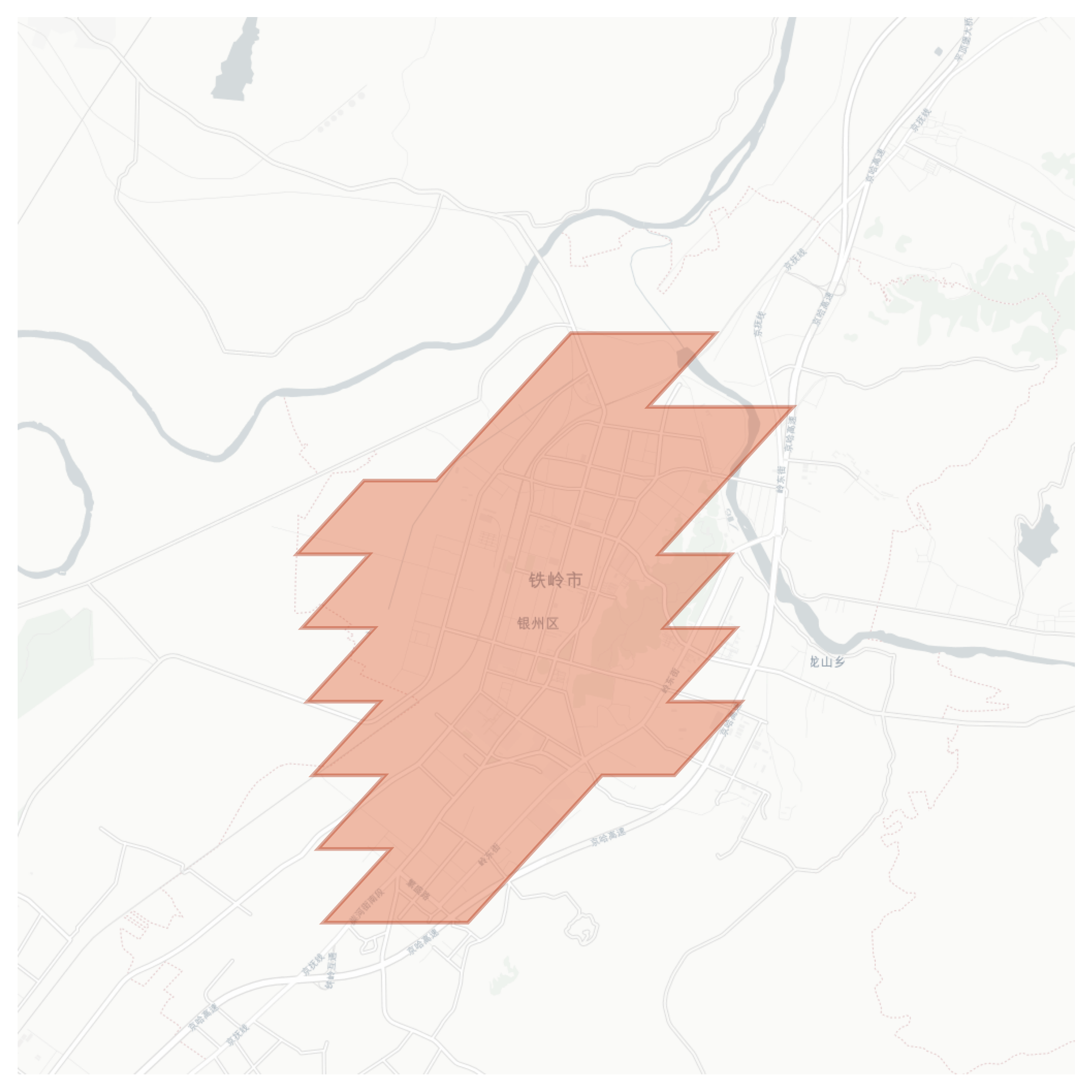 Tieling geographic map