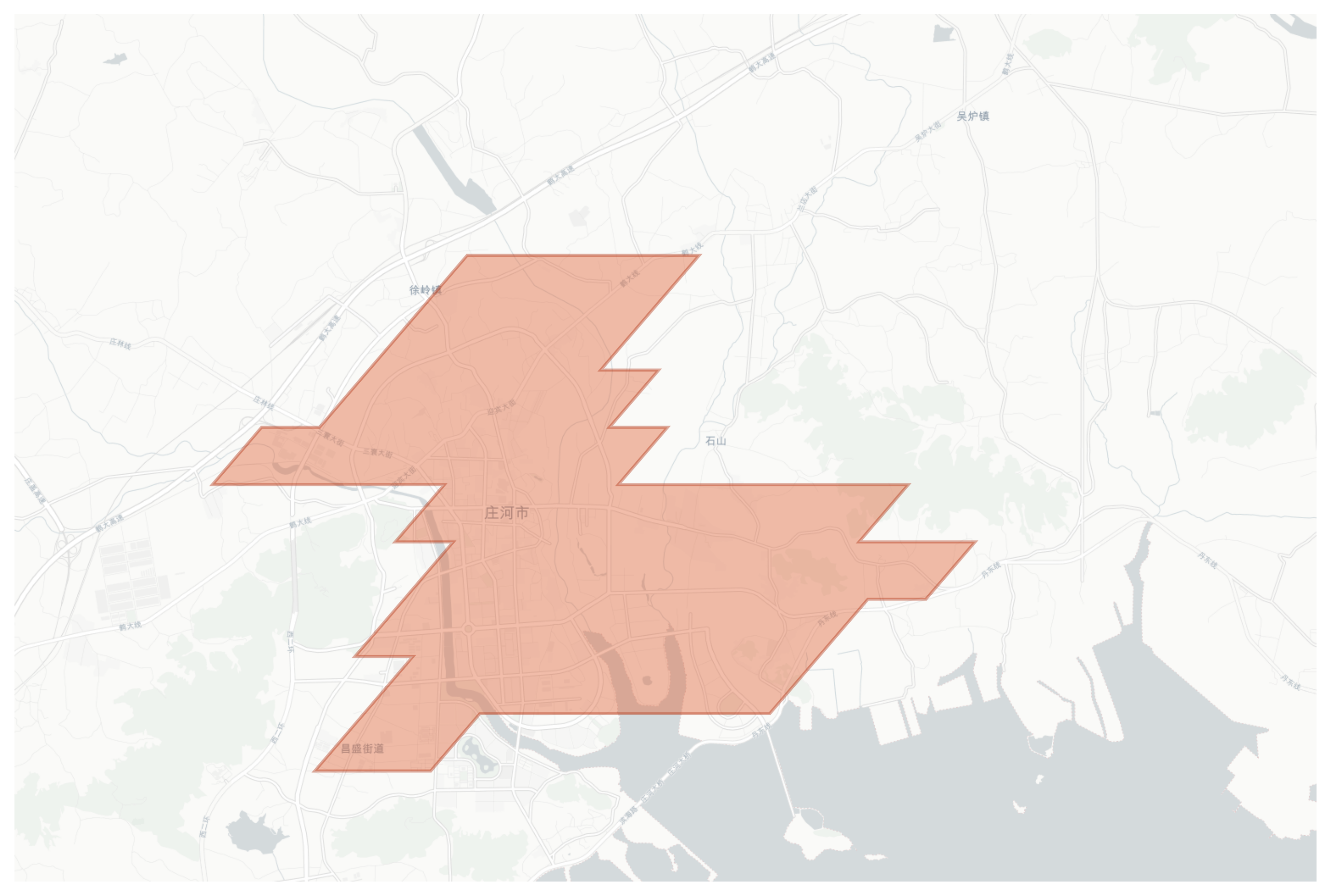 Zhuanghe geographic map