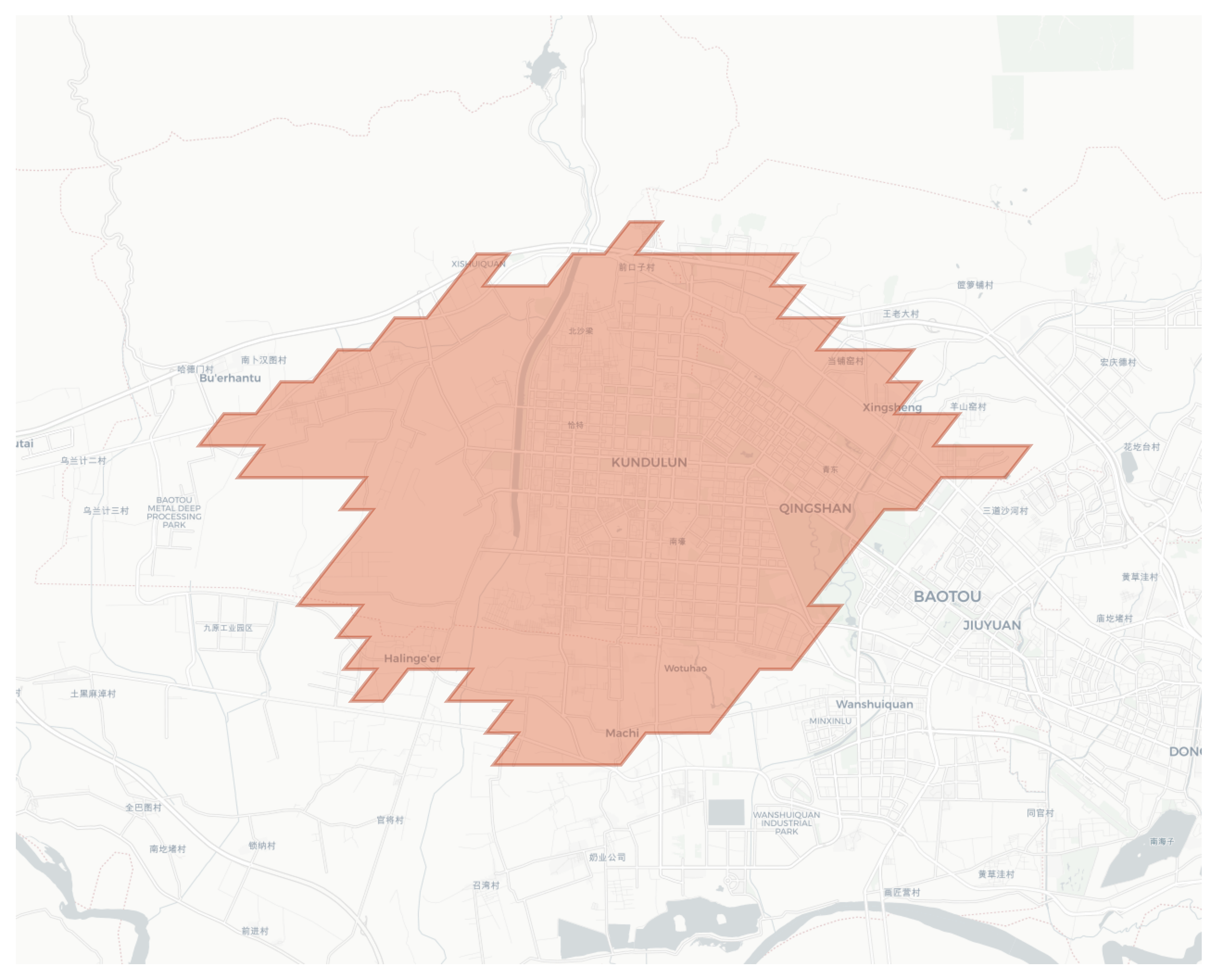 Baotou geographic map