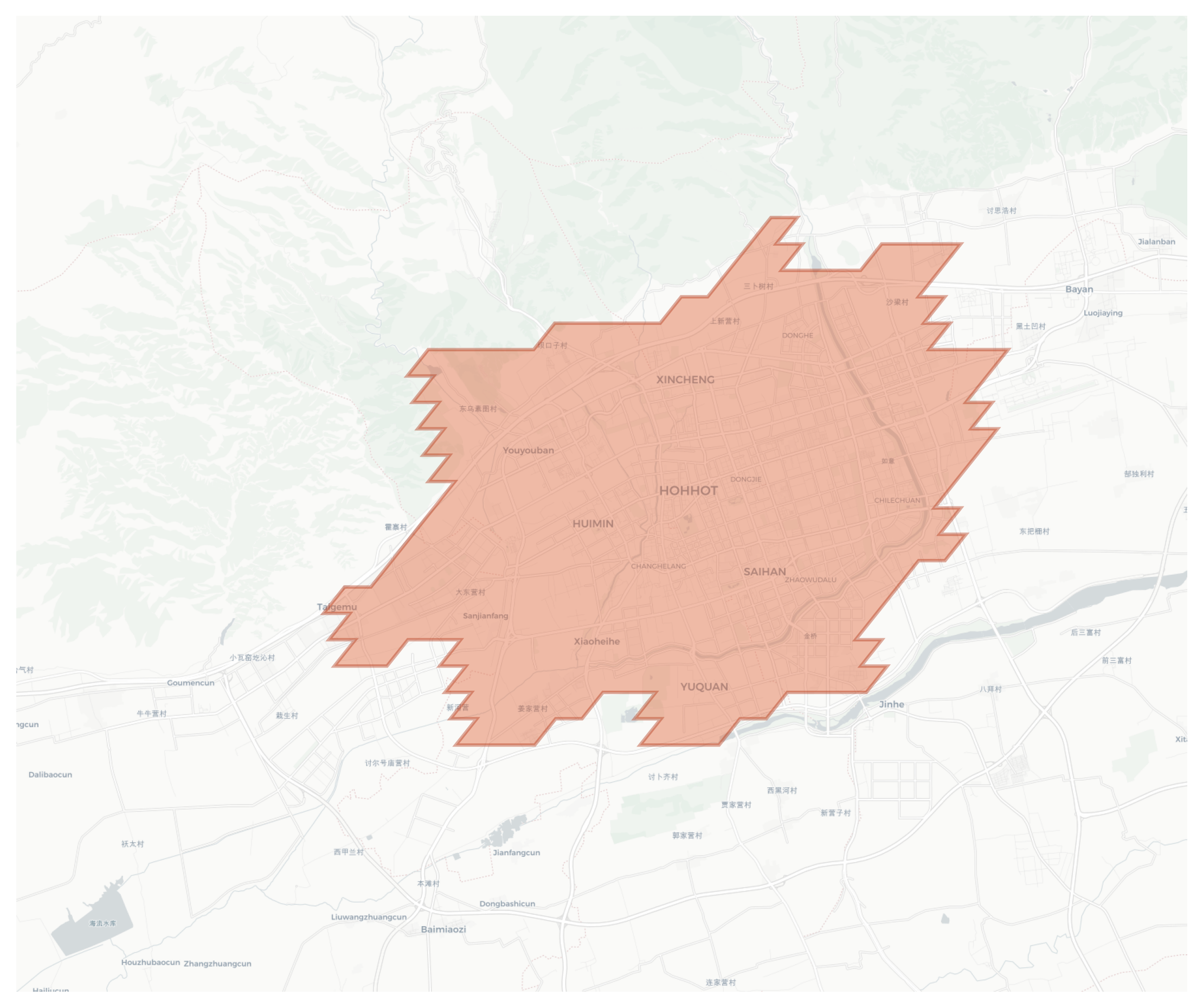 Hohhot geographic map