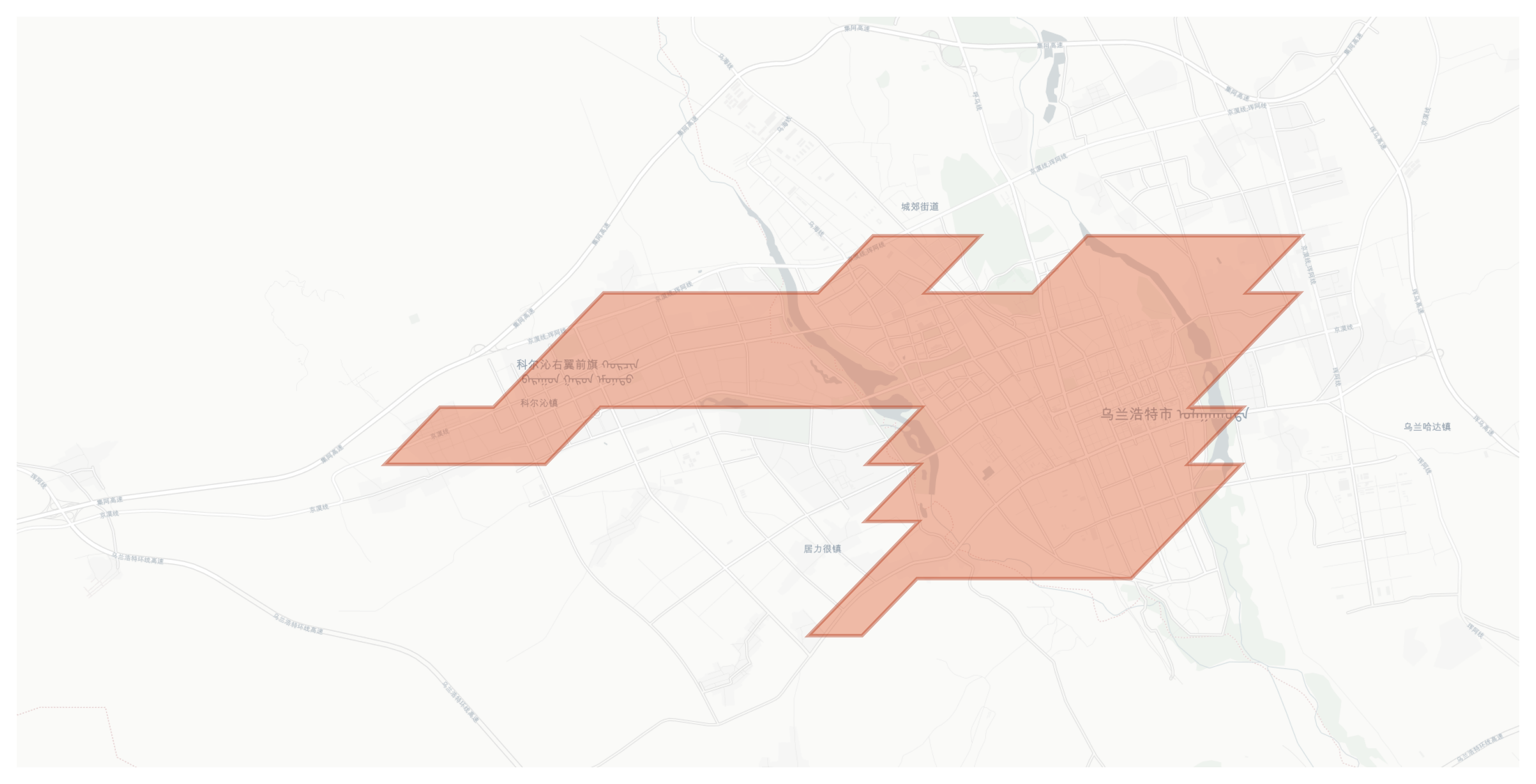 Ulanhot geographic map