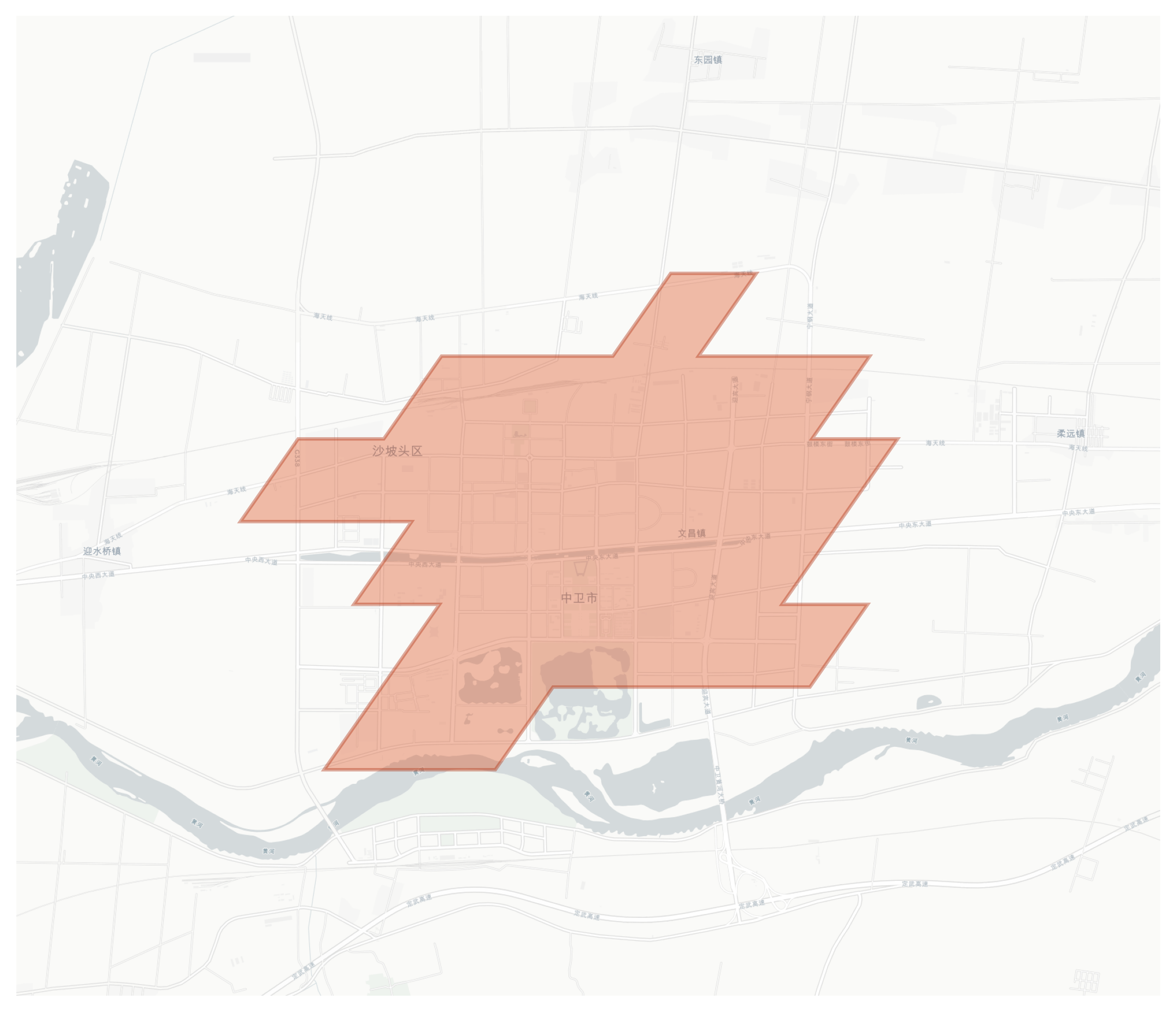 Zhongwei geographic map