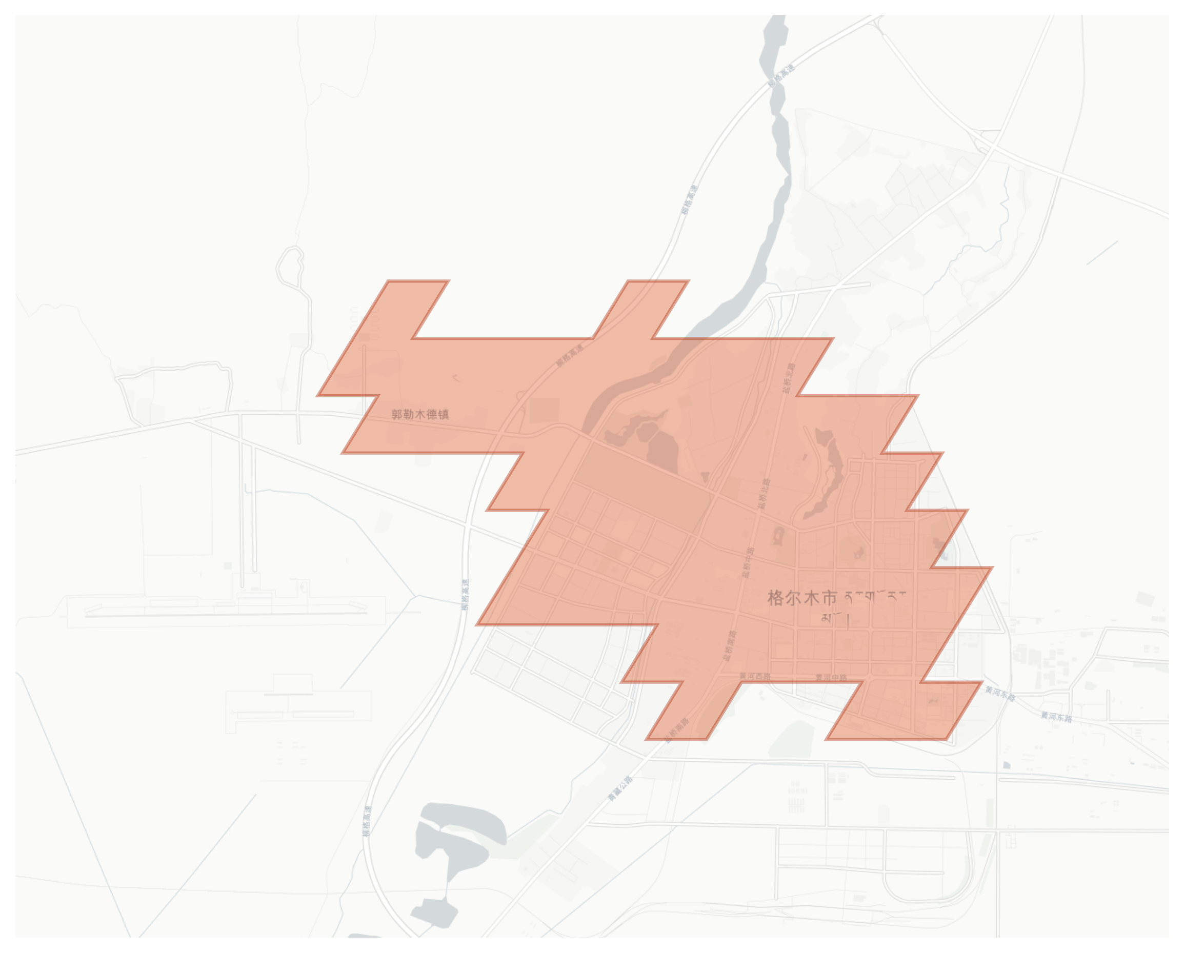 Golmud geographic map