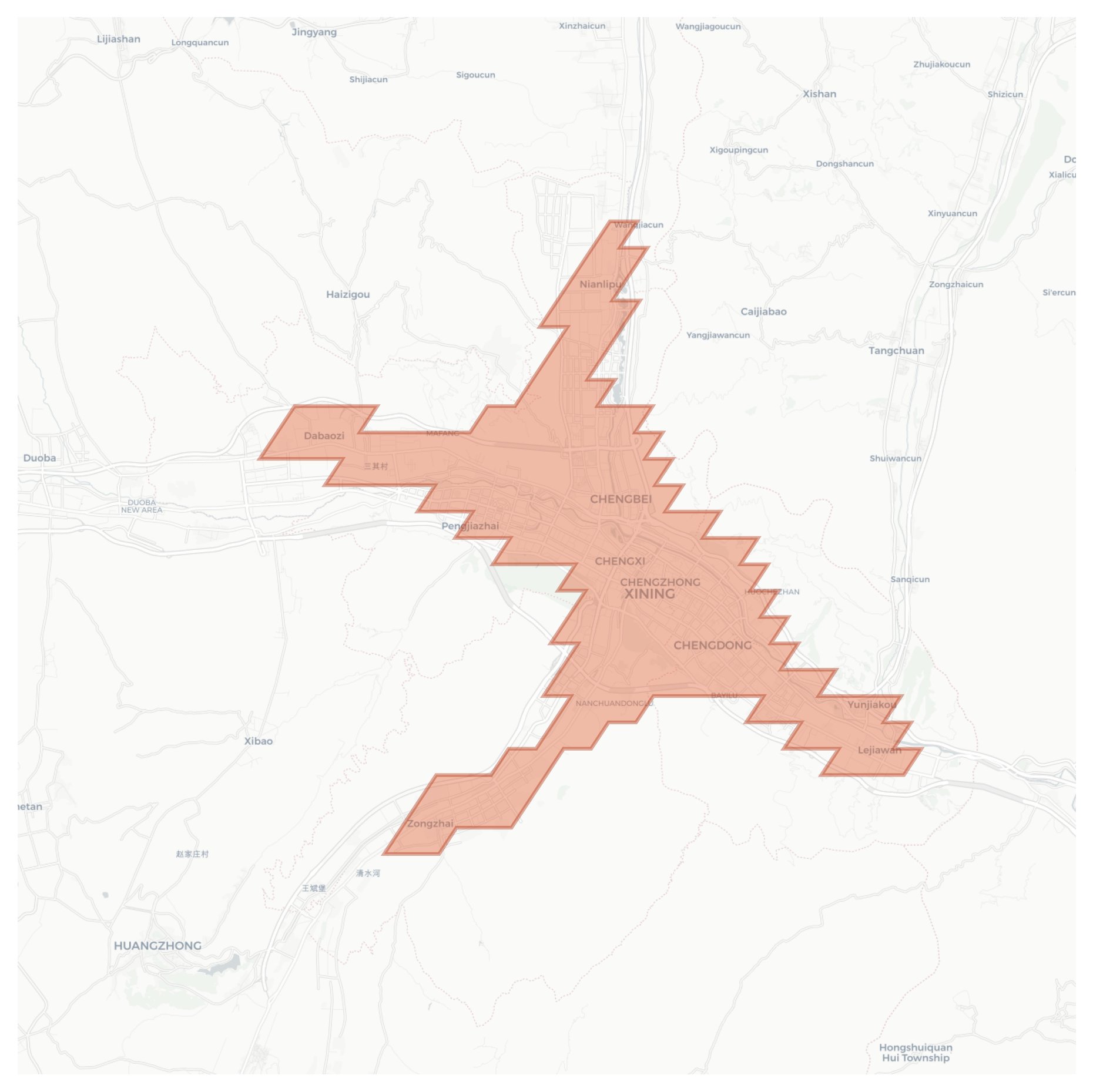 Xining geographic map