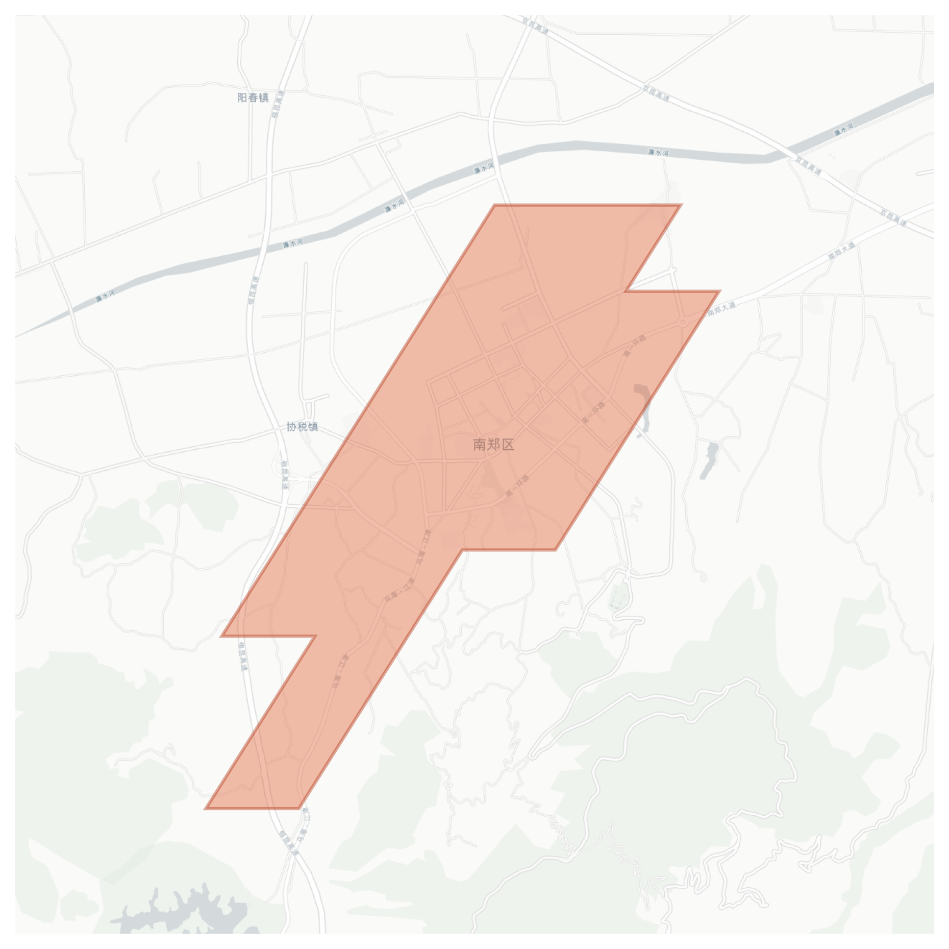 Nanzheng geographic map