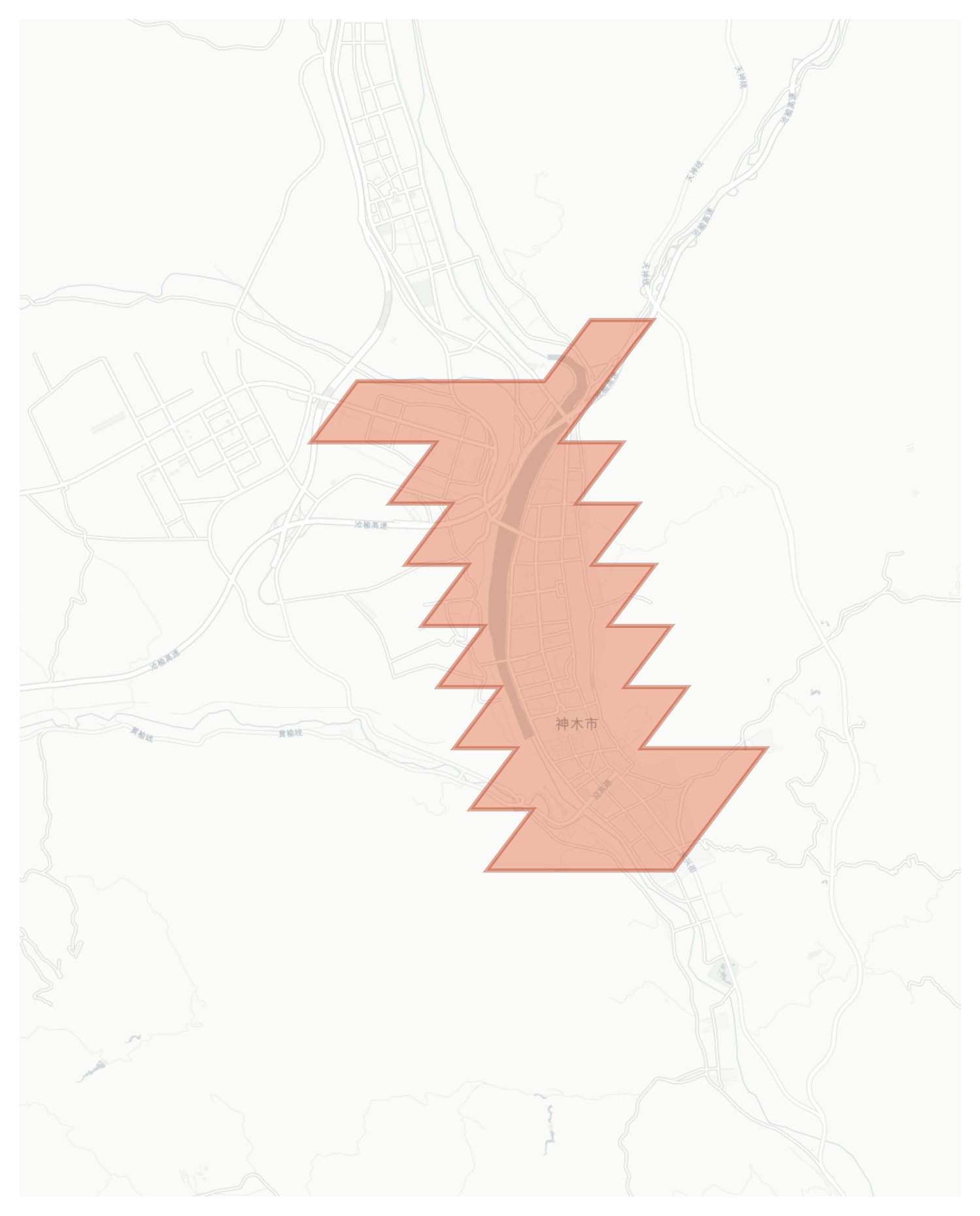 Shenmu geographic map