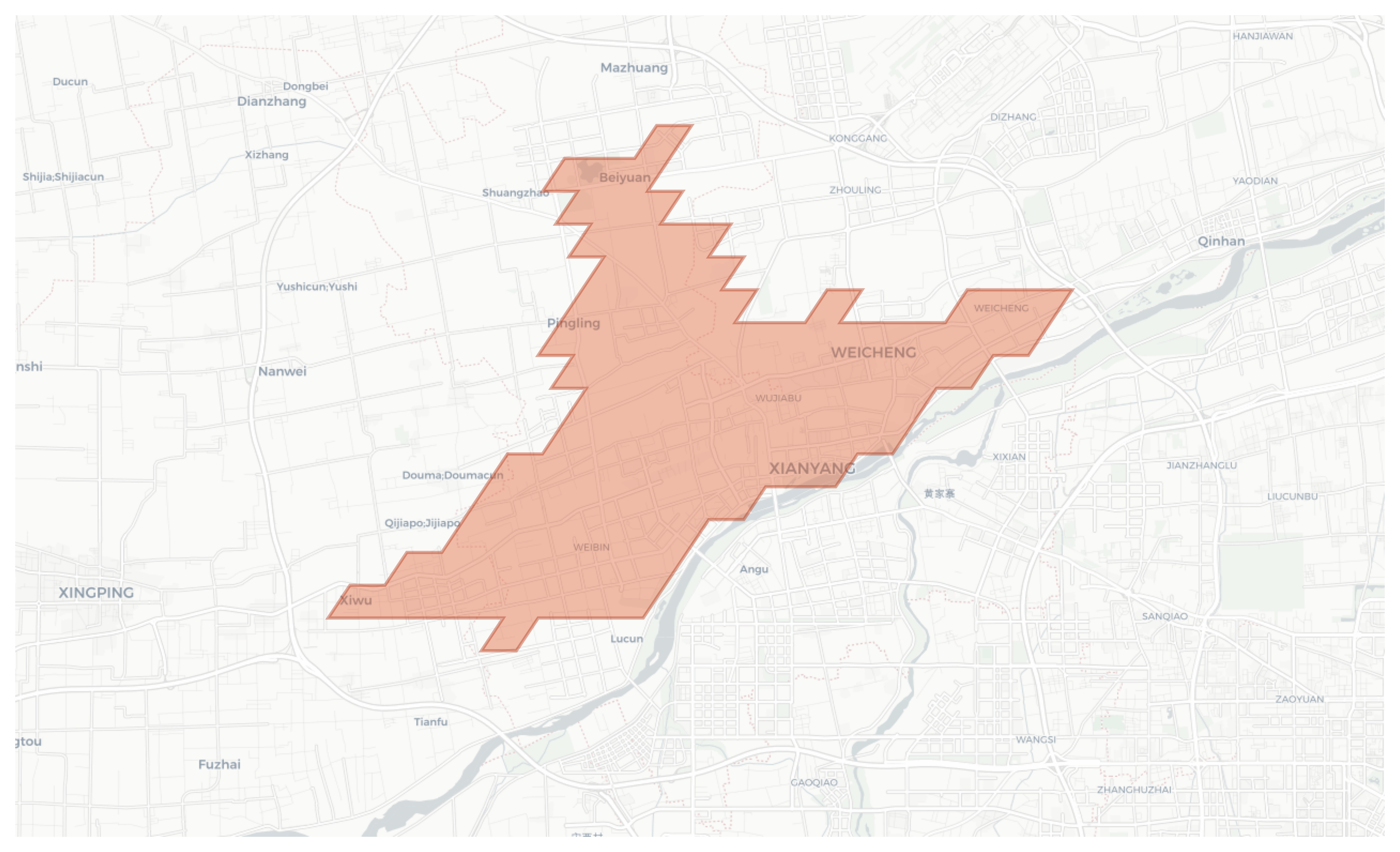 Xianyang geographic map