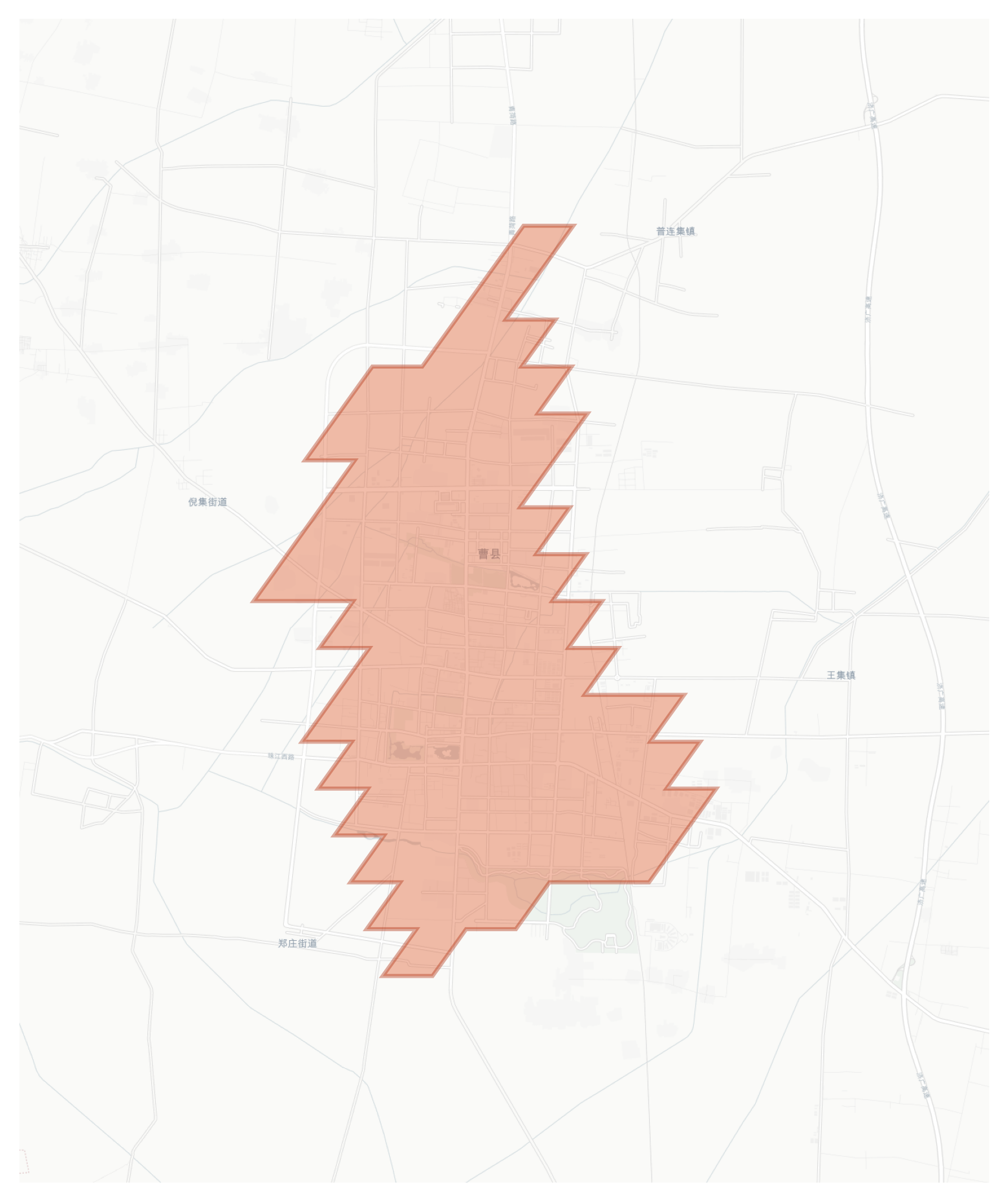 Caoxian geographic map