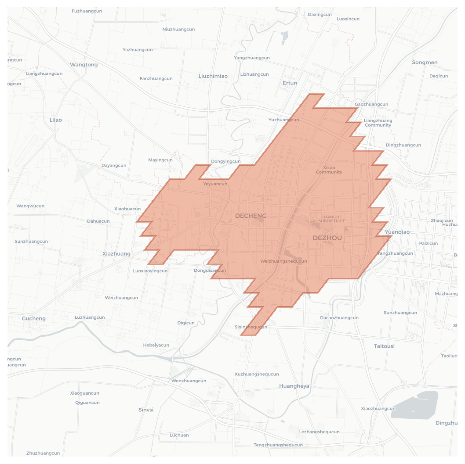 Dezhou geographic map