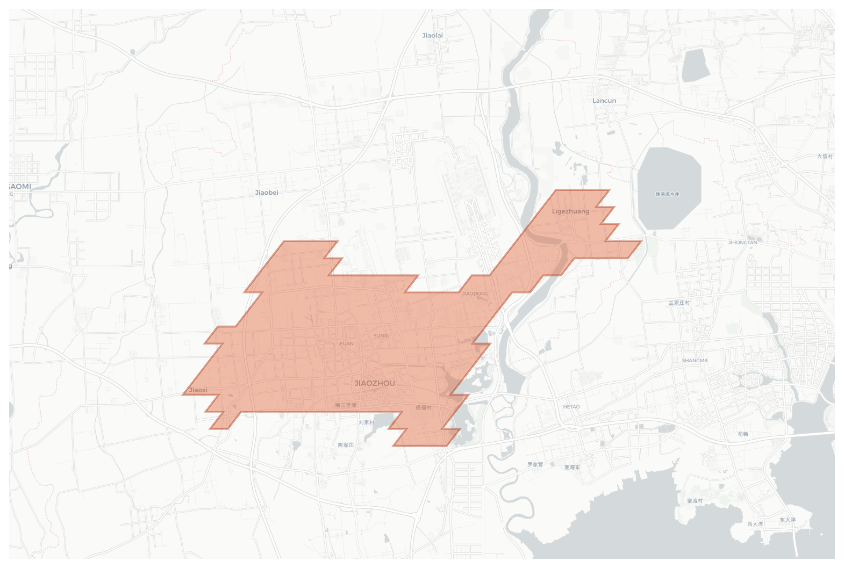 Jiaozhou geographic map