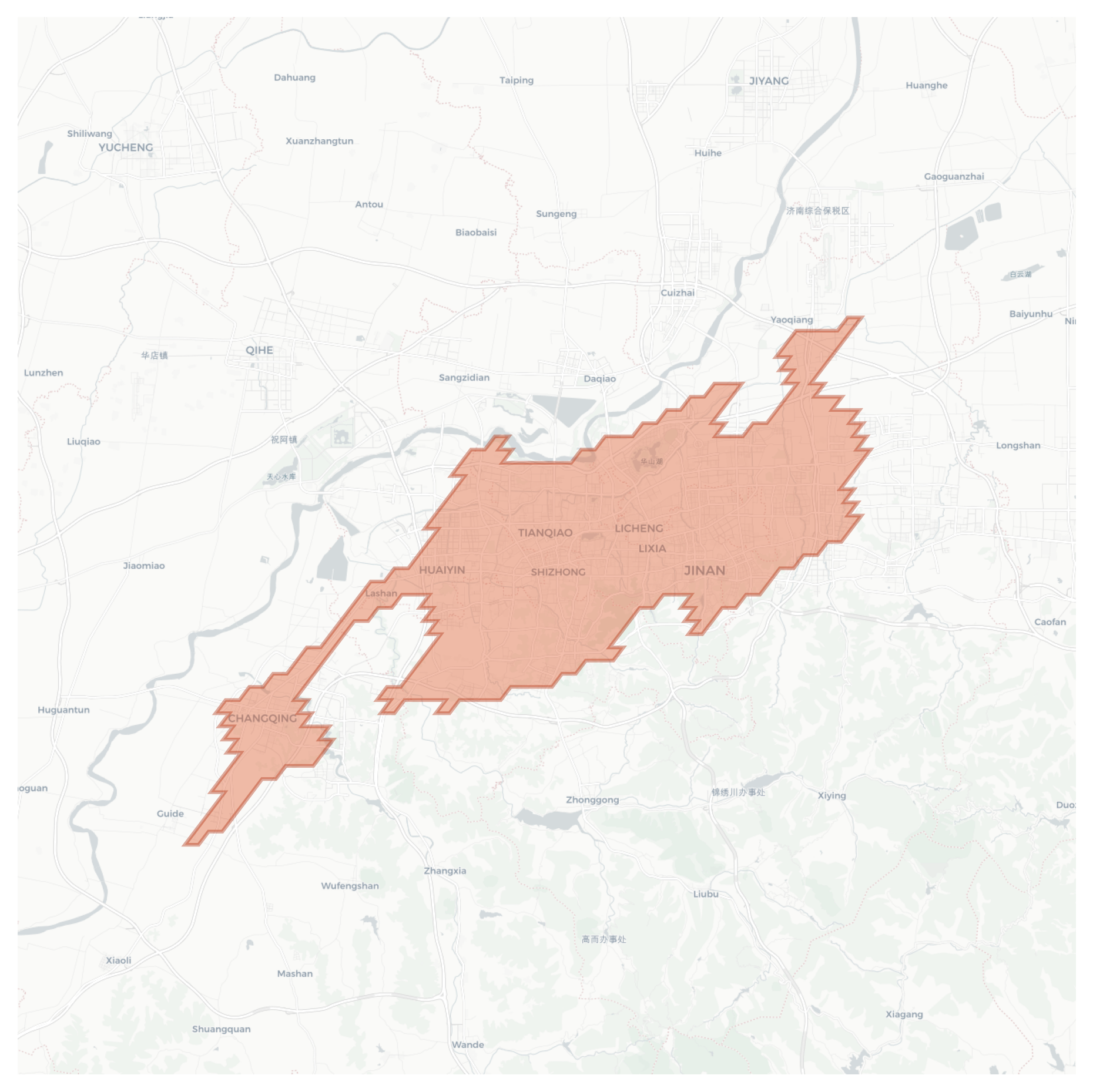 Jinan geographic map