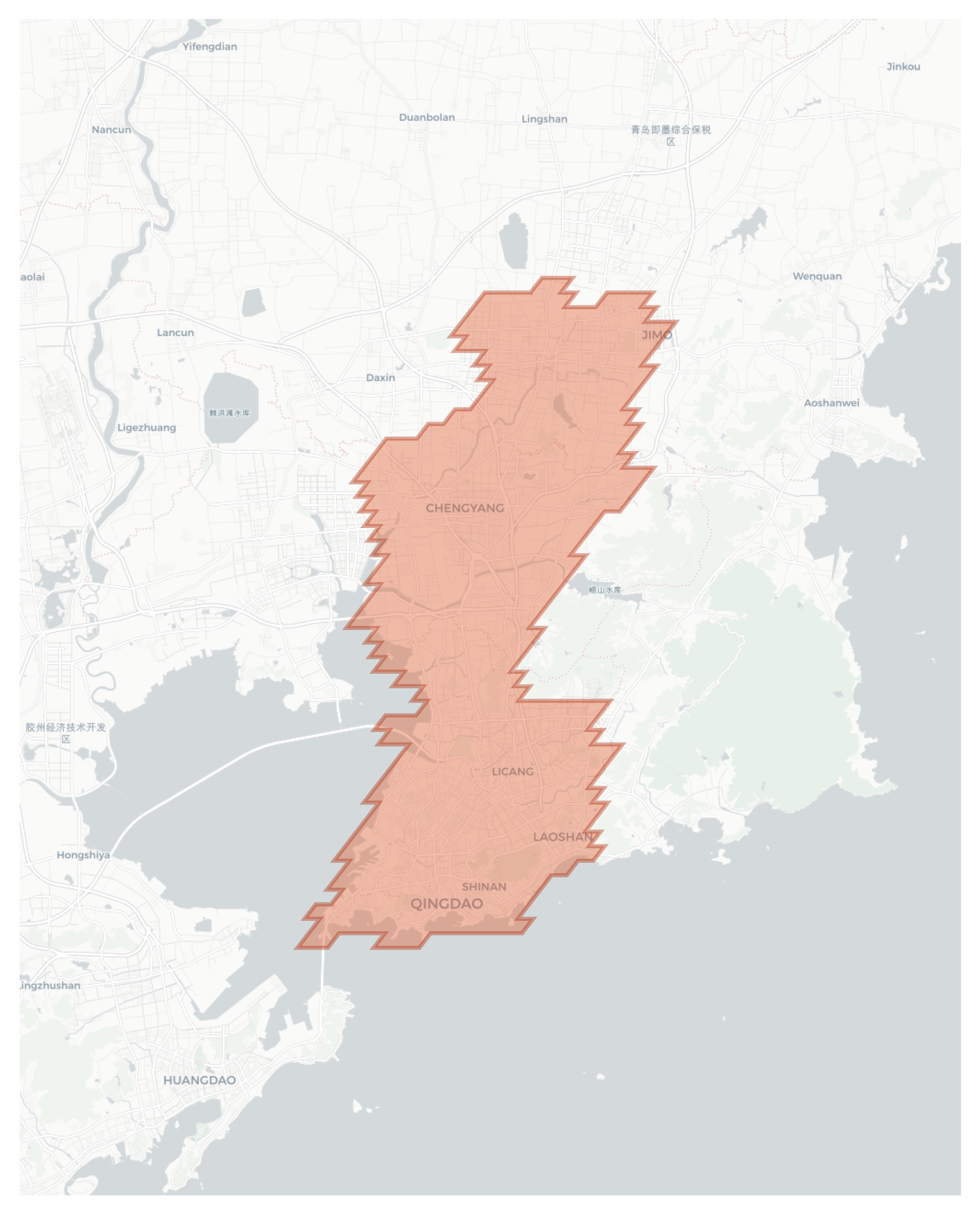 Qingdao geographic map