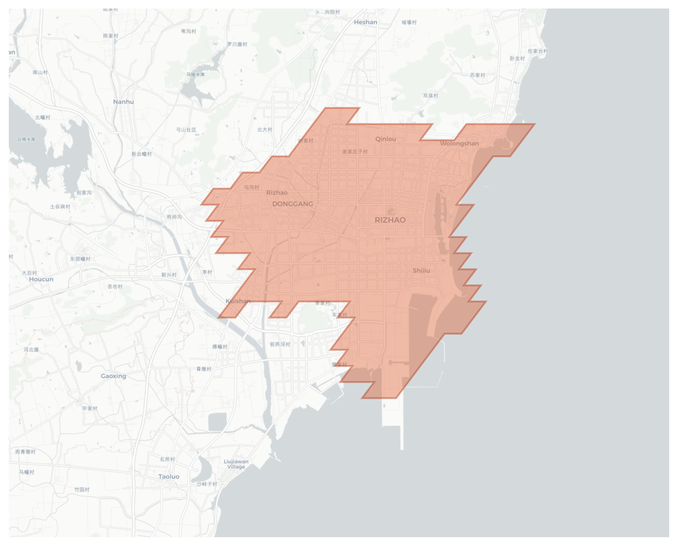 Rizhao geographic map