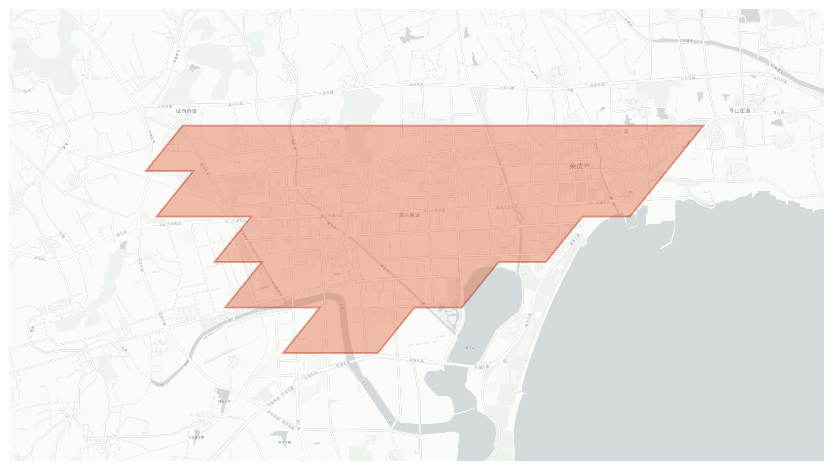 Rongcheng geographic map