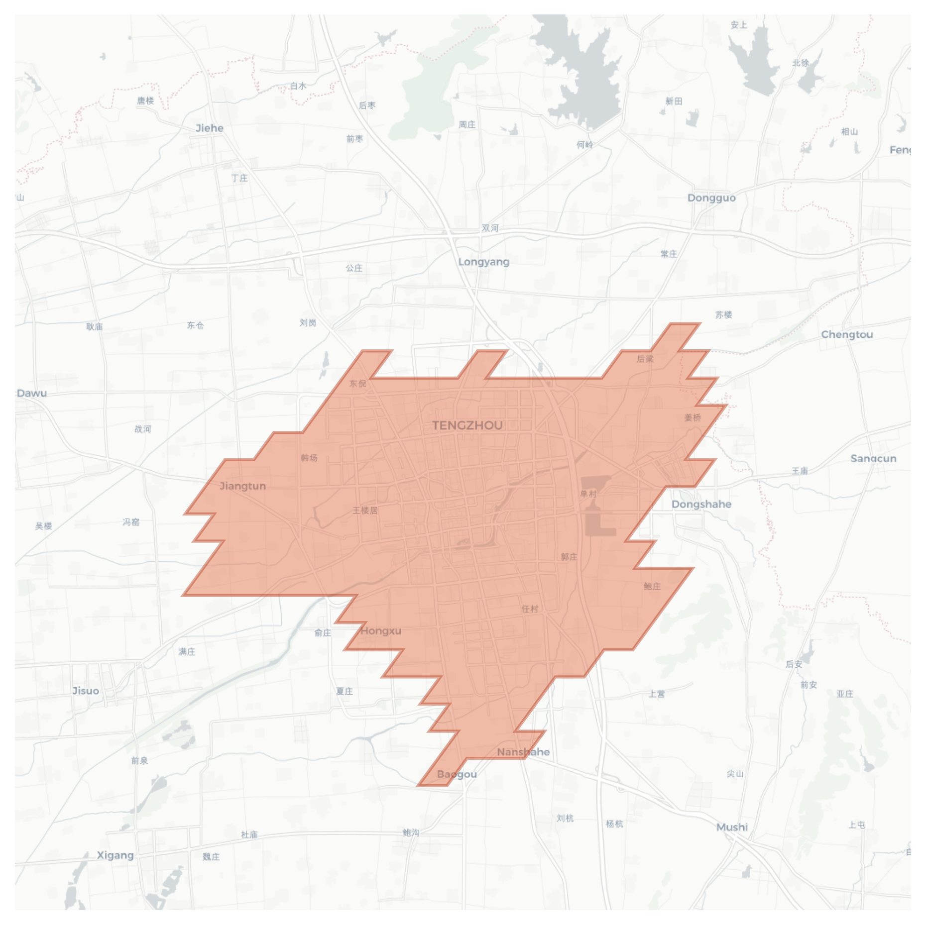 Tengzhou geographic map