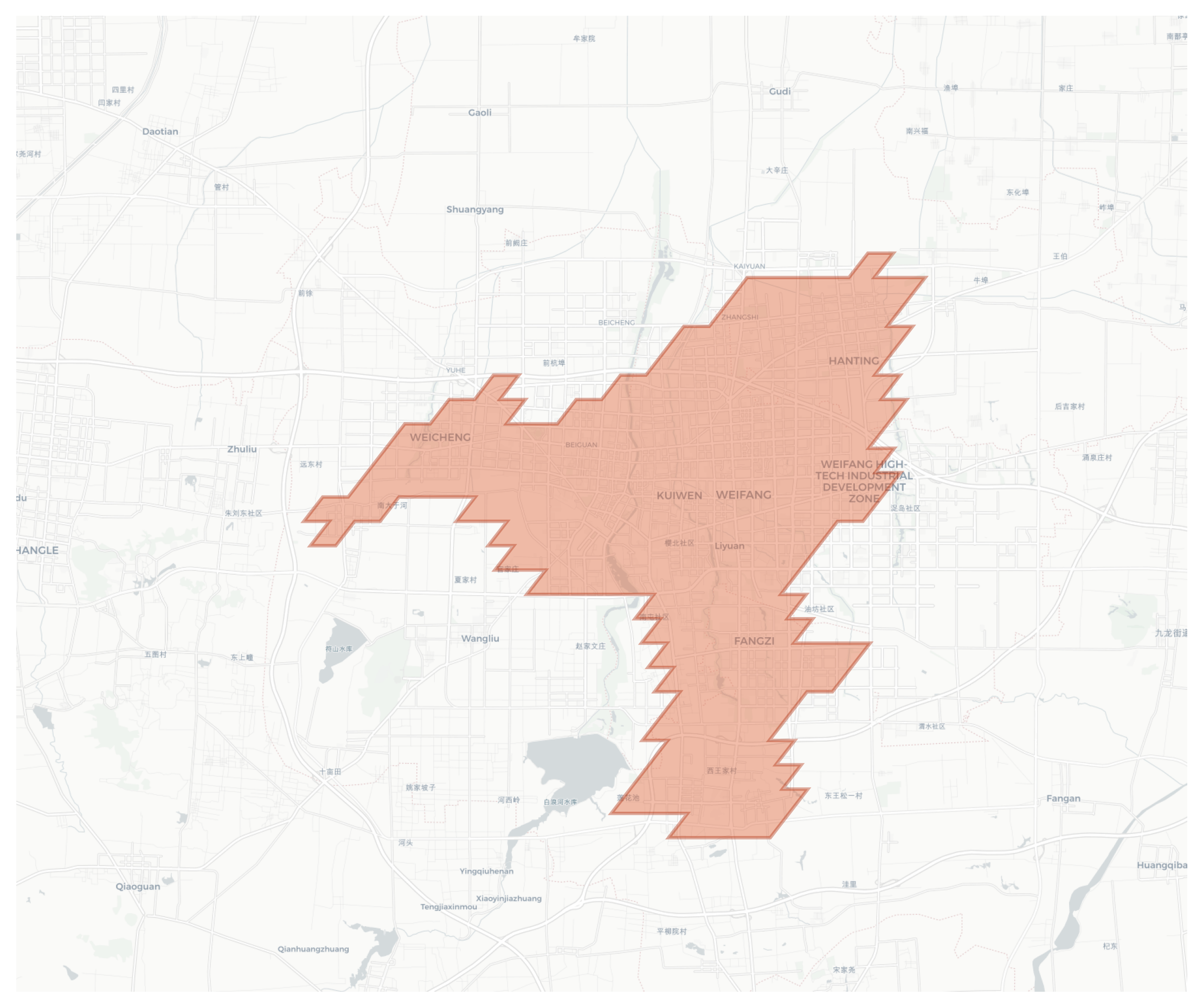 Weifang geographic map