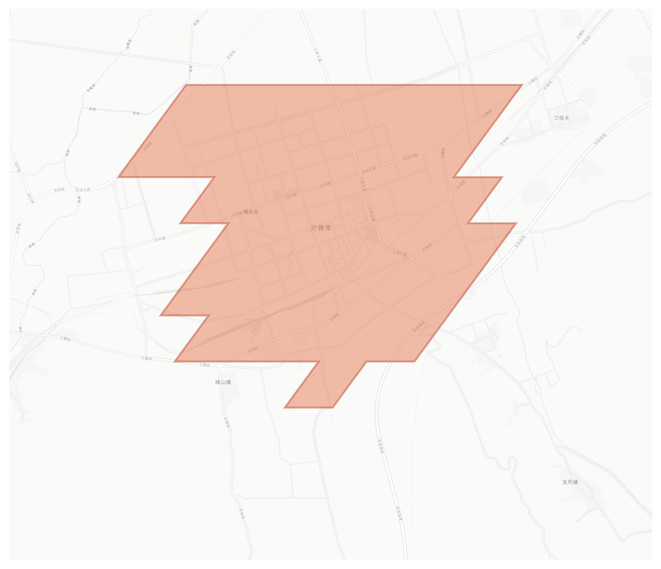 Jiexiu geographic map
