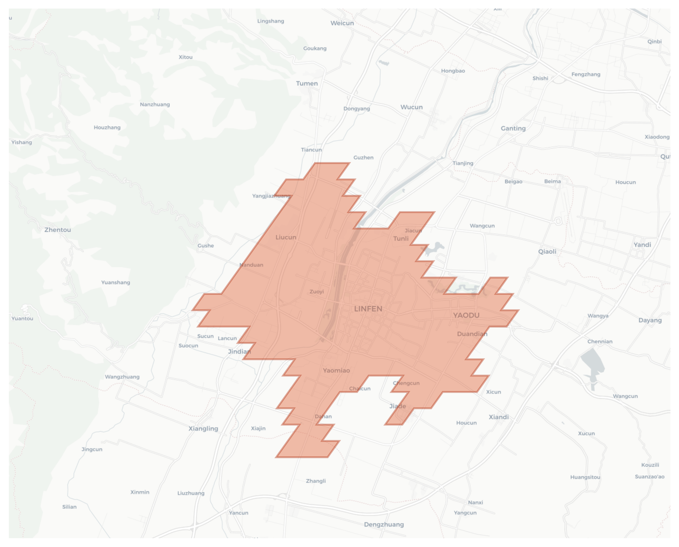 Linfen geographic map