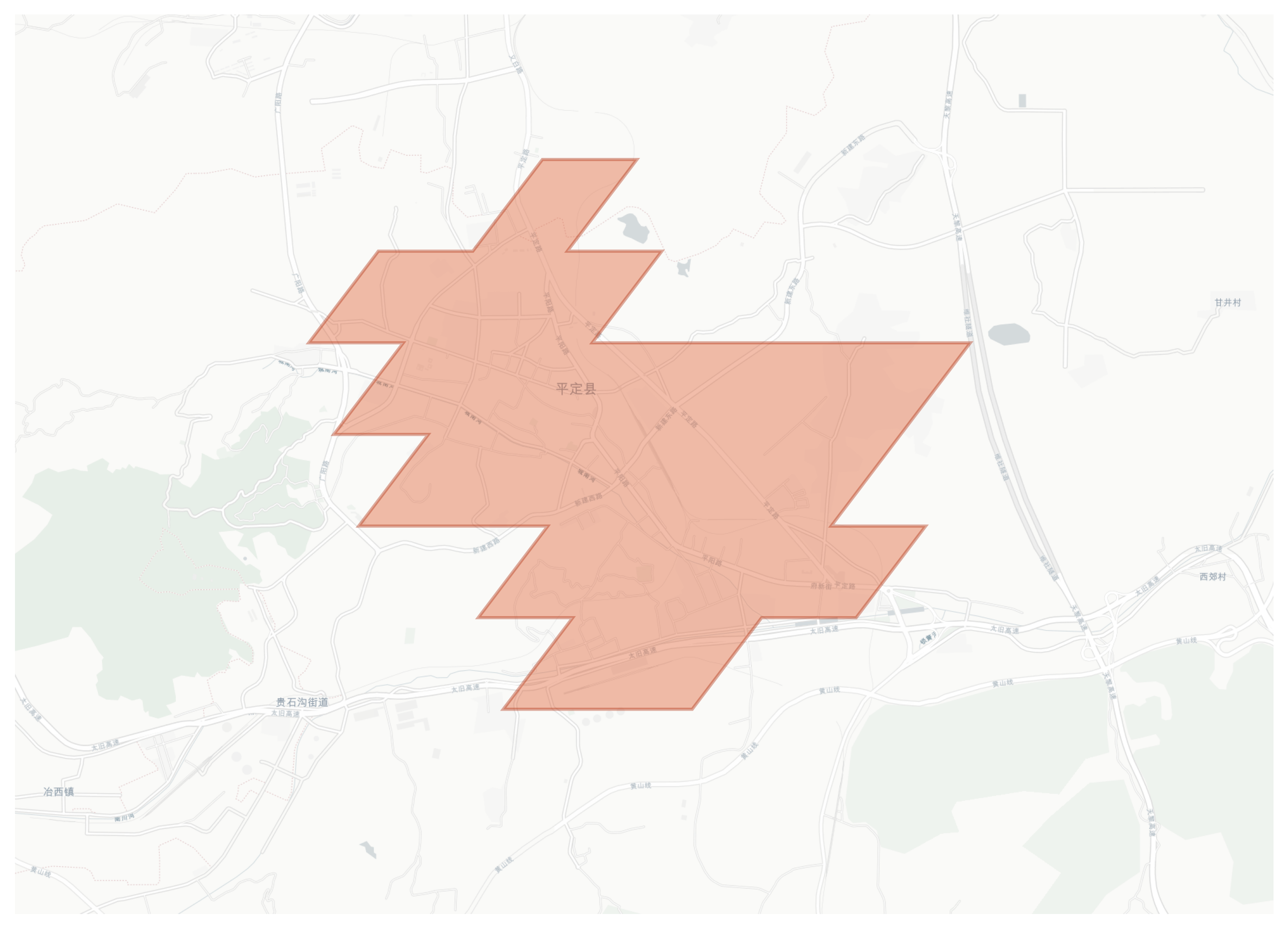 Pingding County geographic map