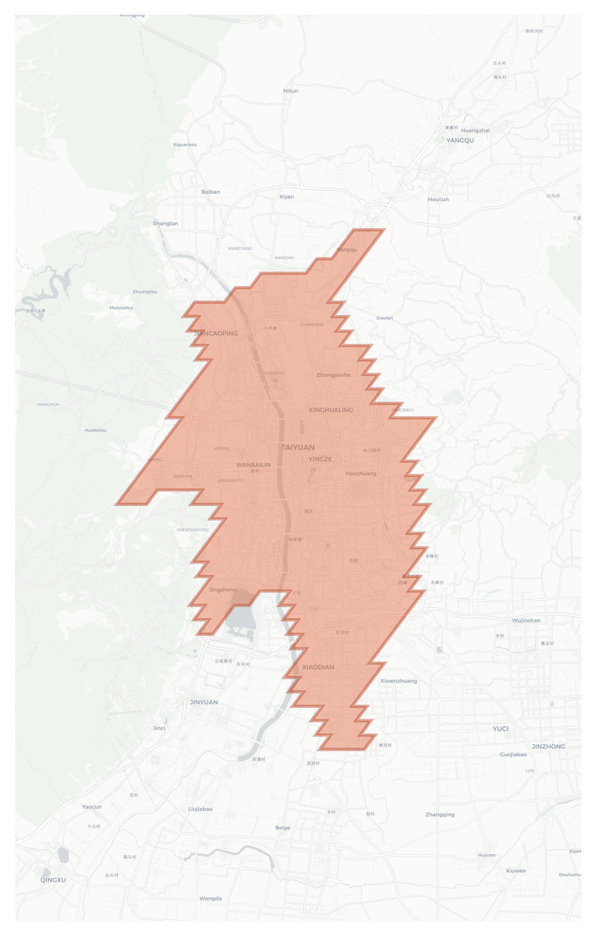 Taiyuan geographic map