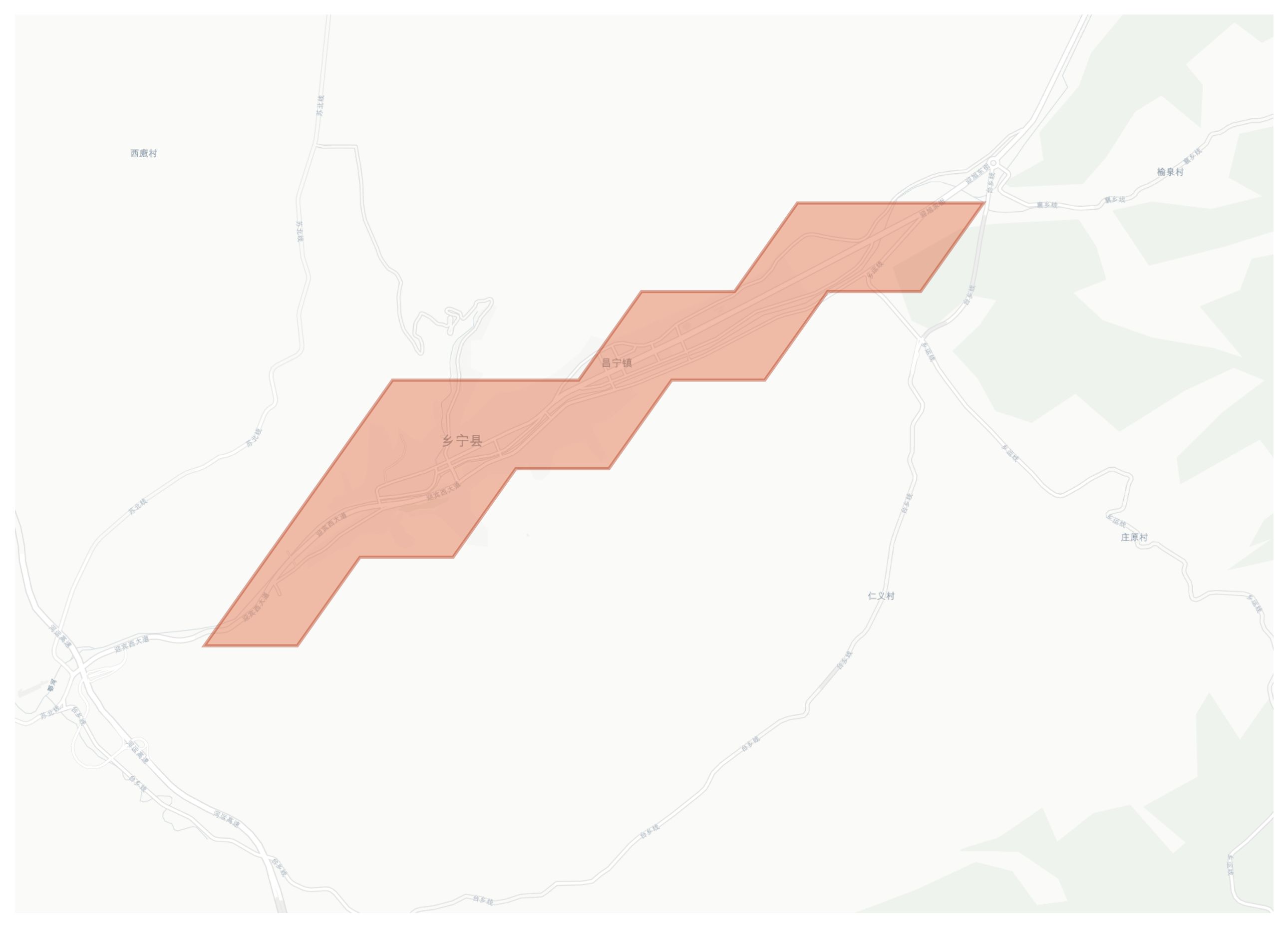 Xiangning geographic map