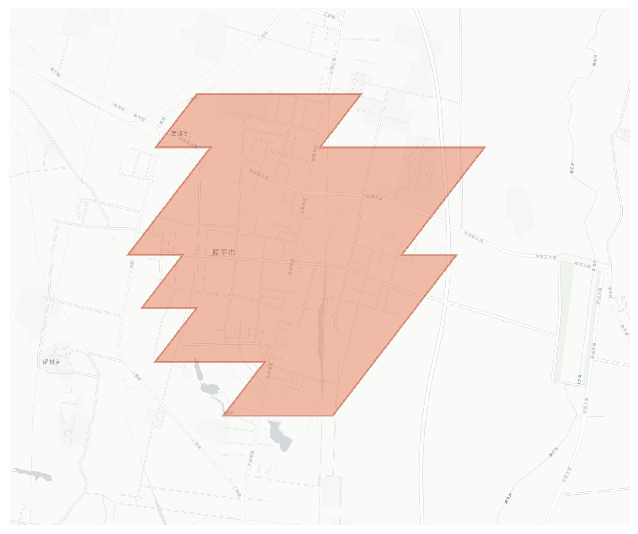 Yuanping geographic map