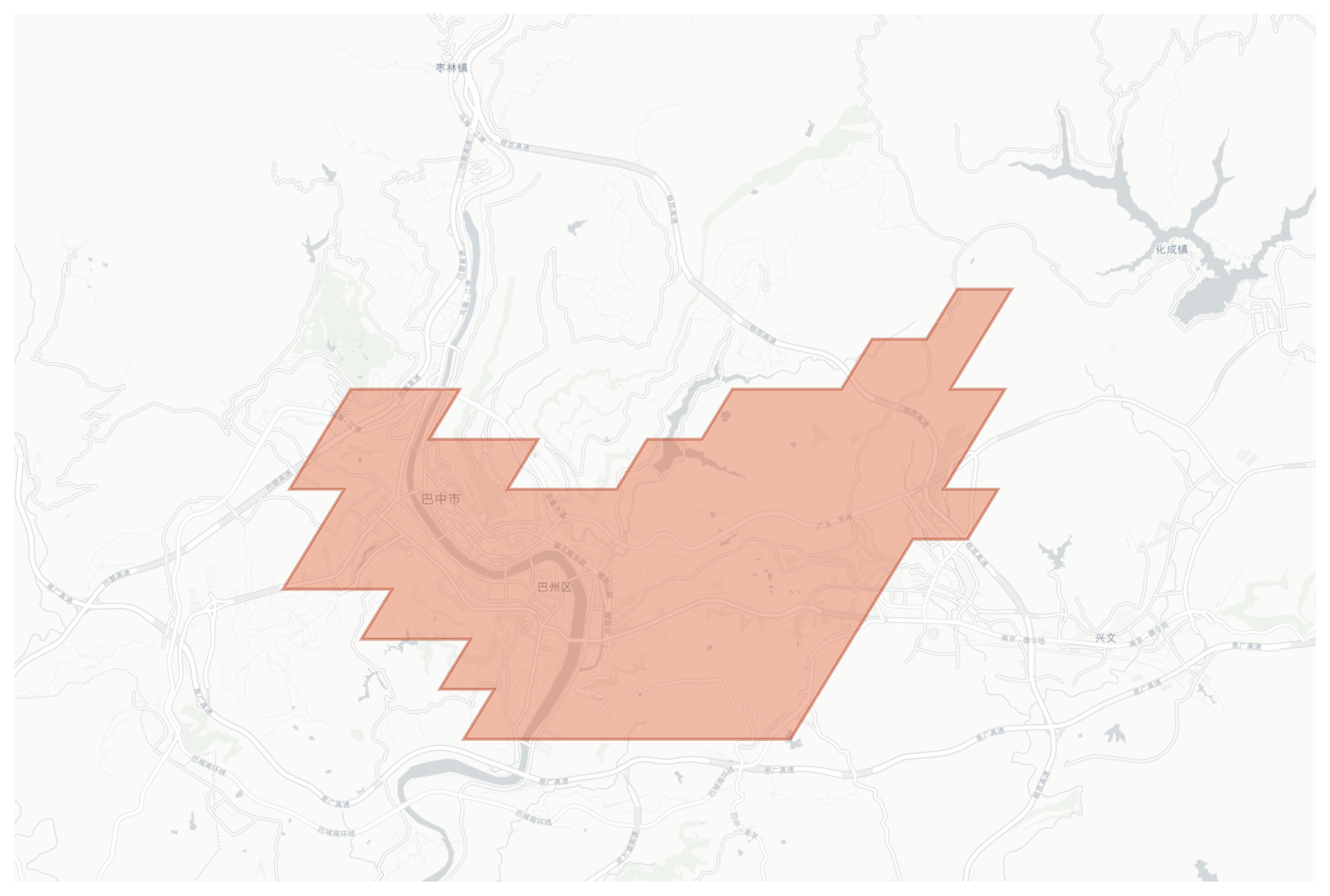 Bazhong City geographic map