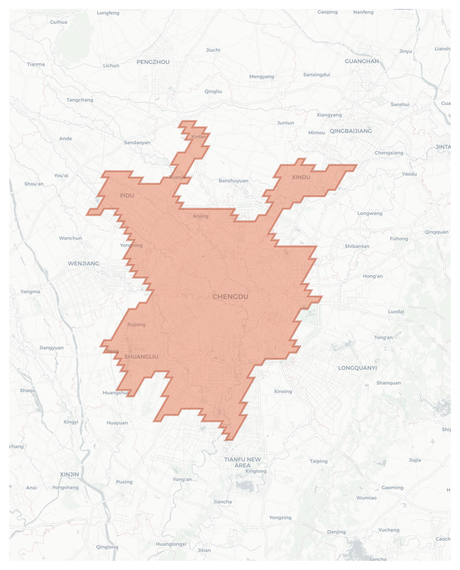 Chengdu geographic map