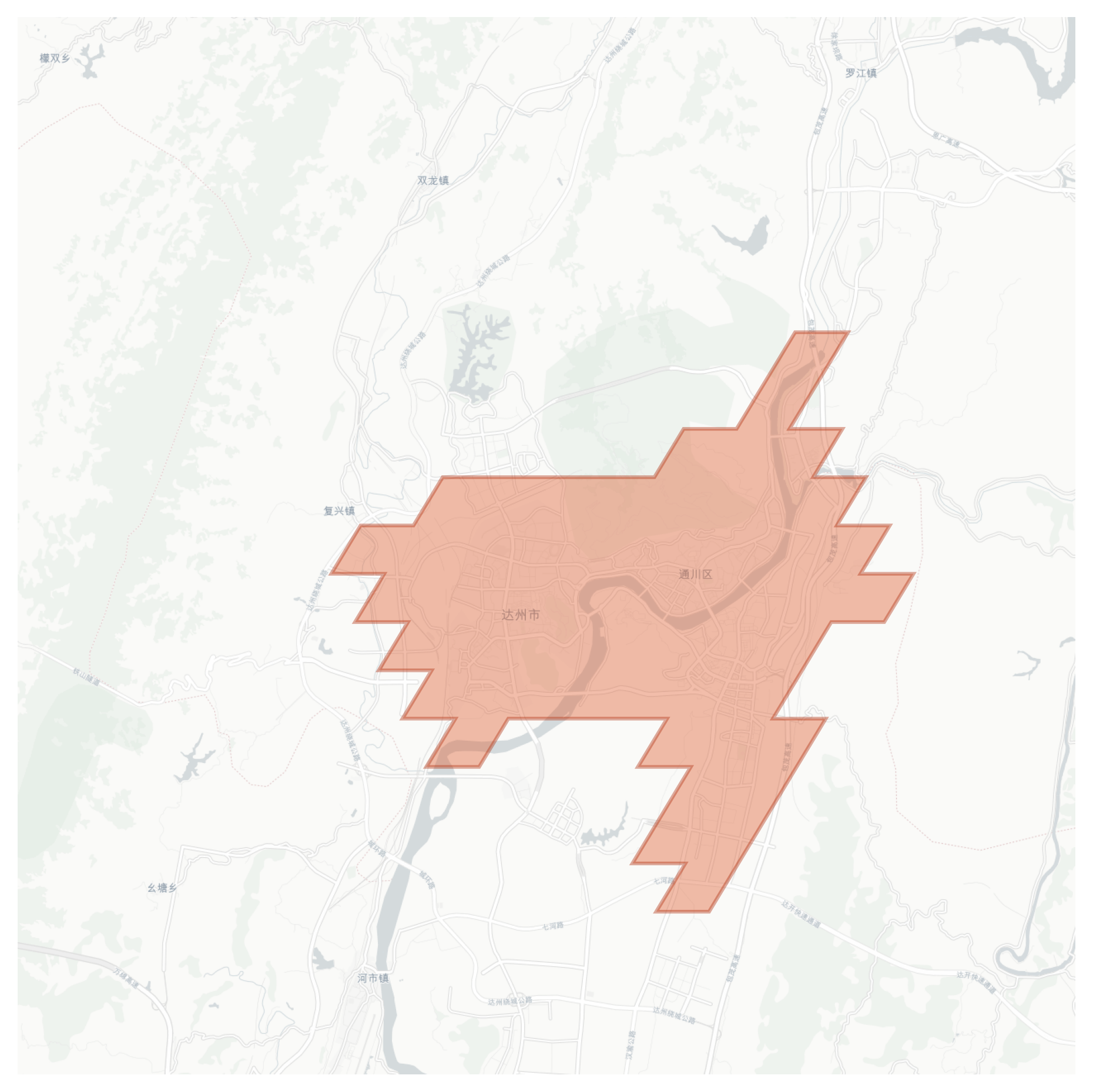 Dazhou geographic map