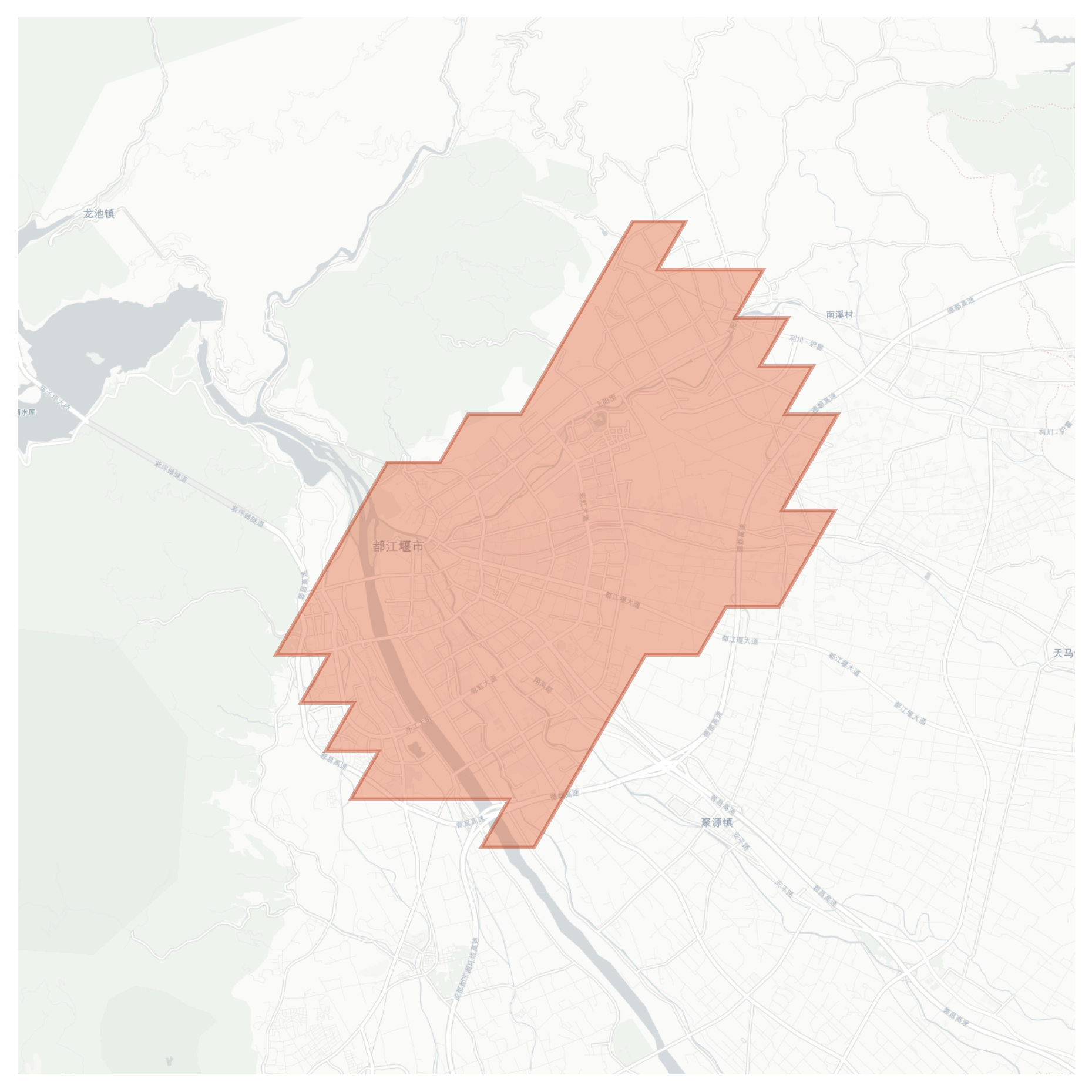 Dujiangyan geographic map