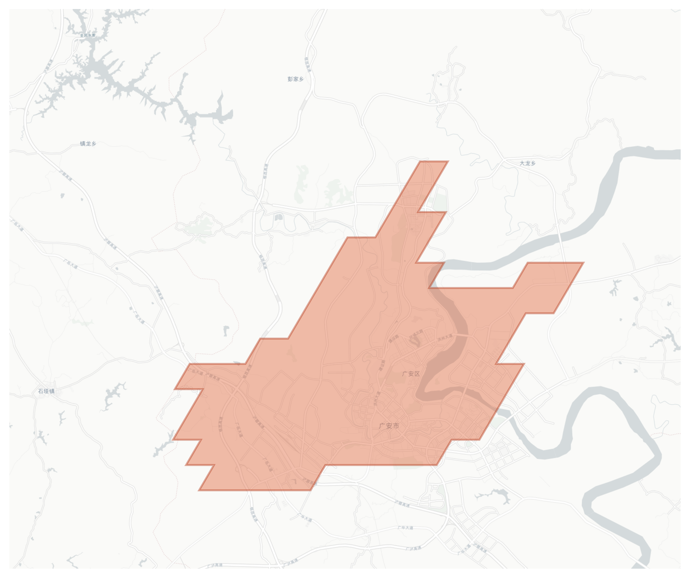 Guang'an geographic map