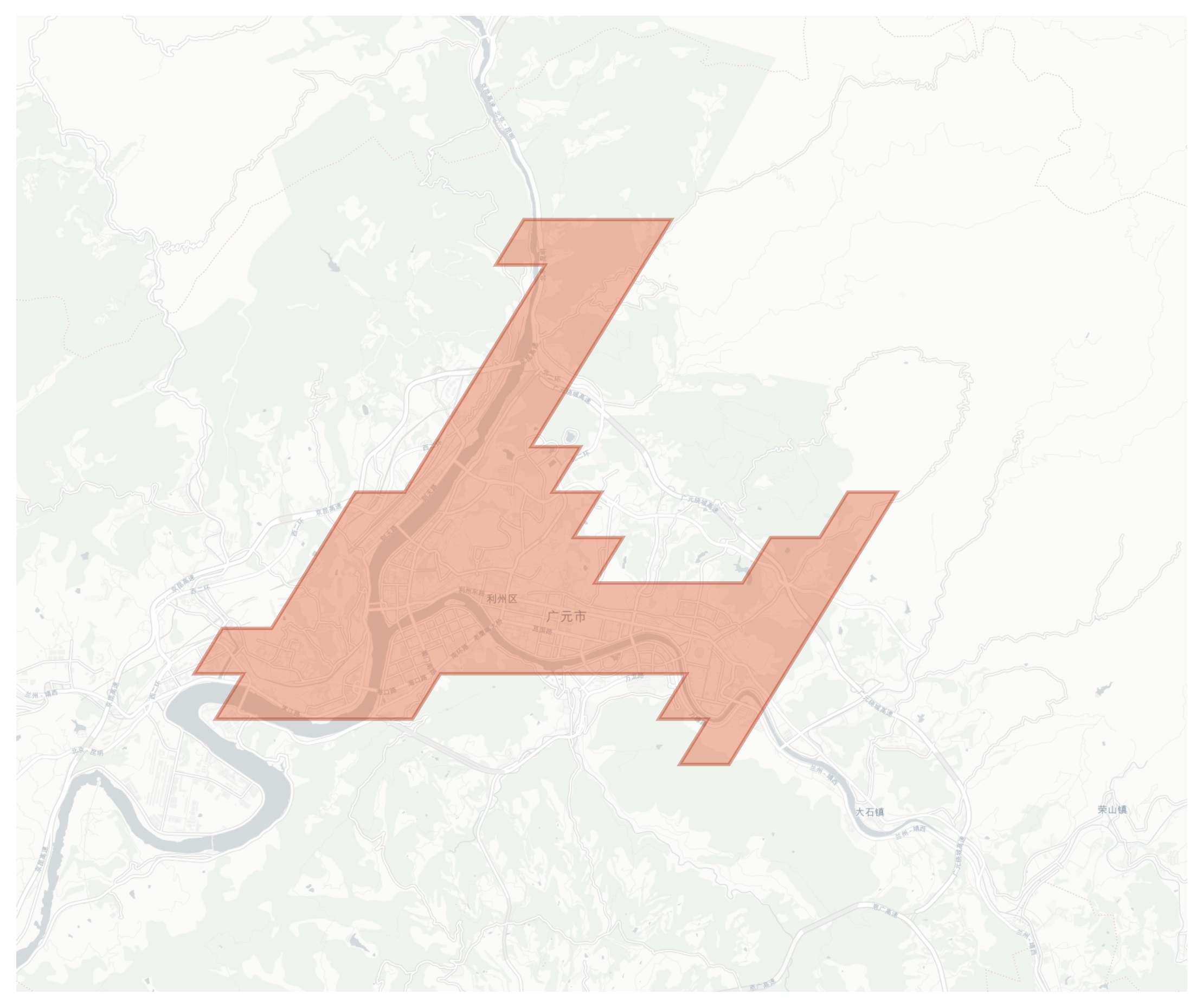 Guangyuan geographic map