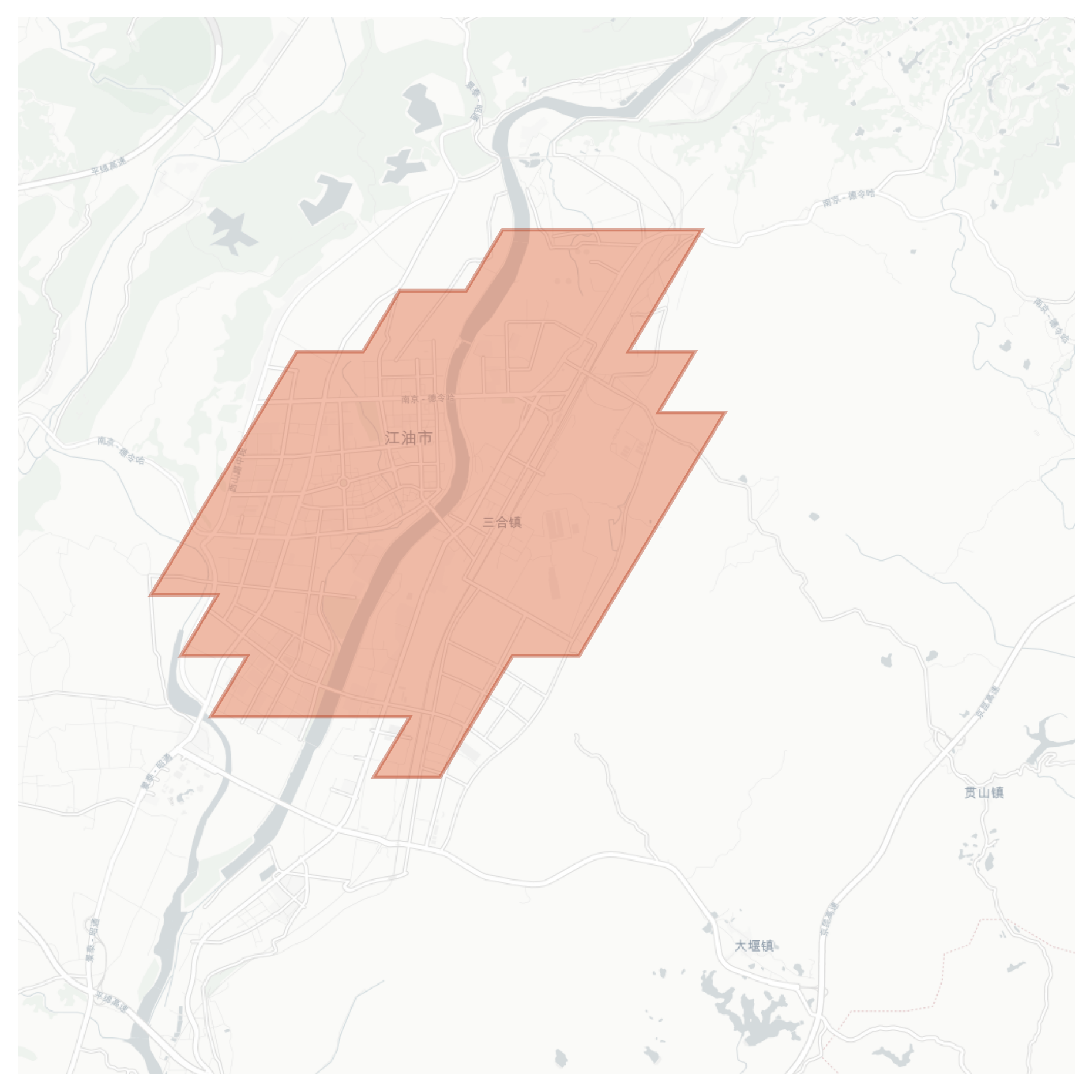 Jiangyou geographic map