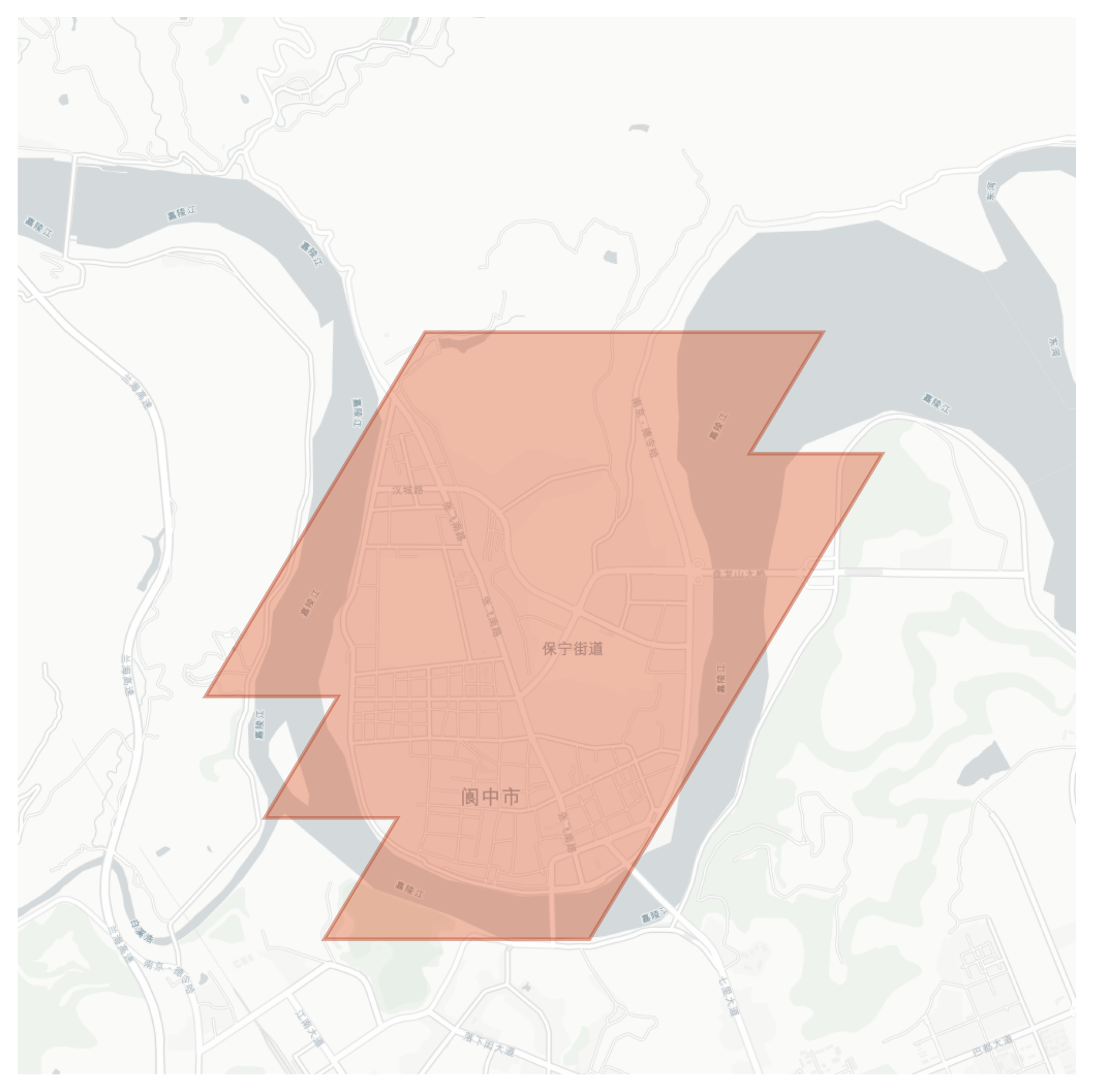 Langzhong geographic map