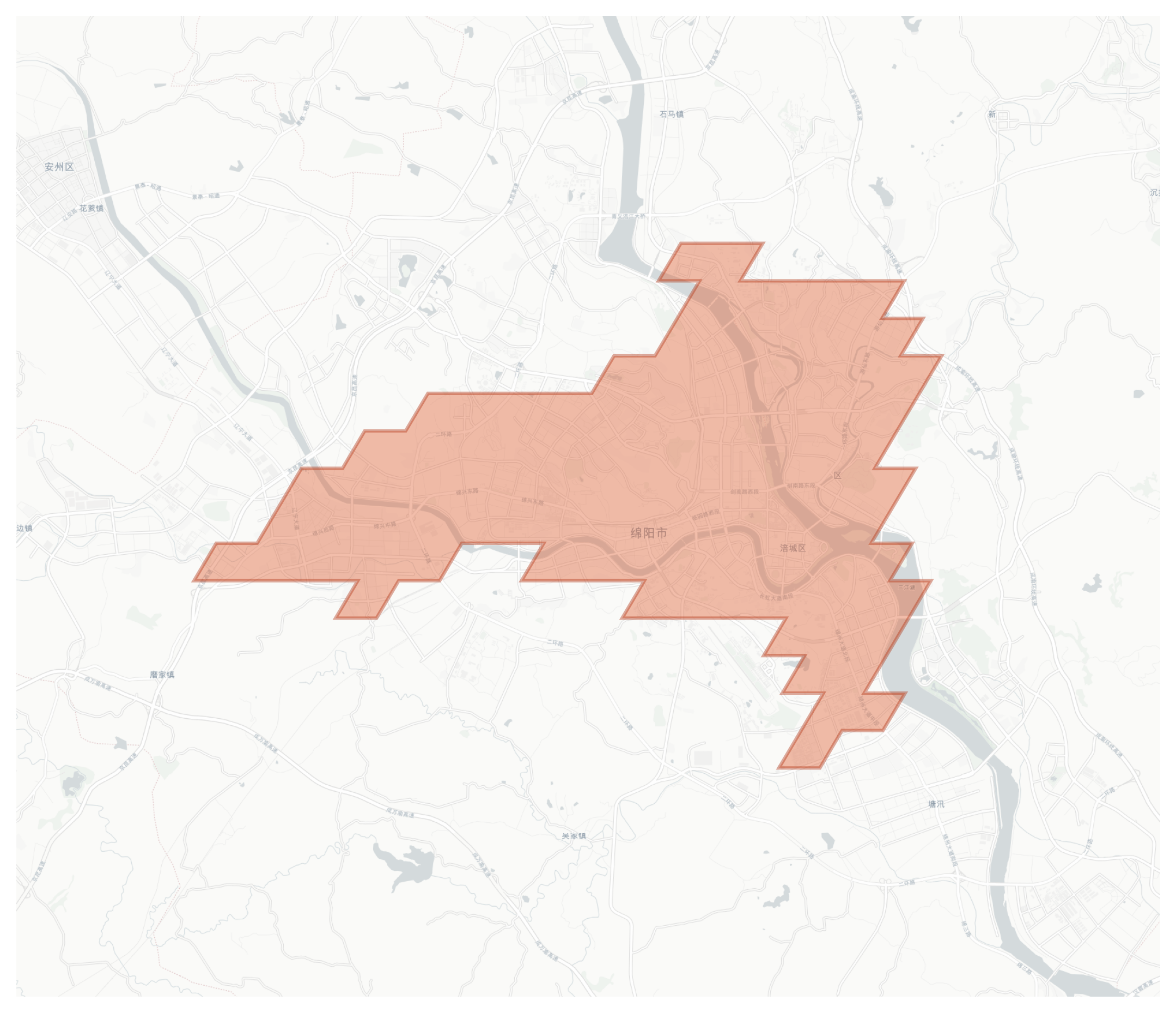 Mianyang geographic map