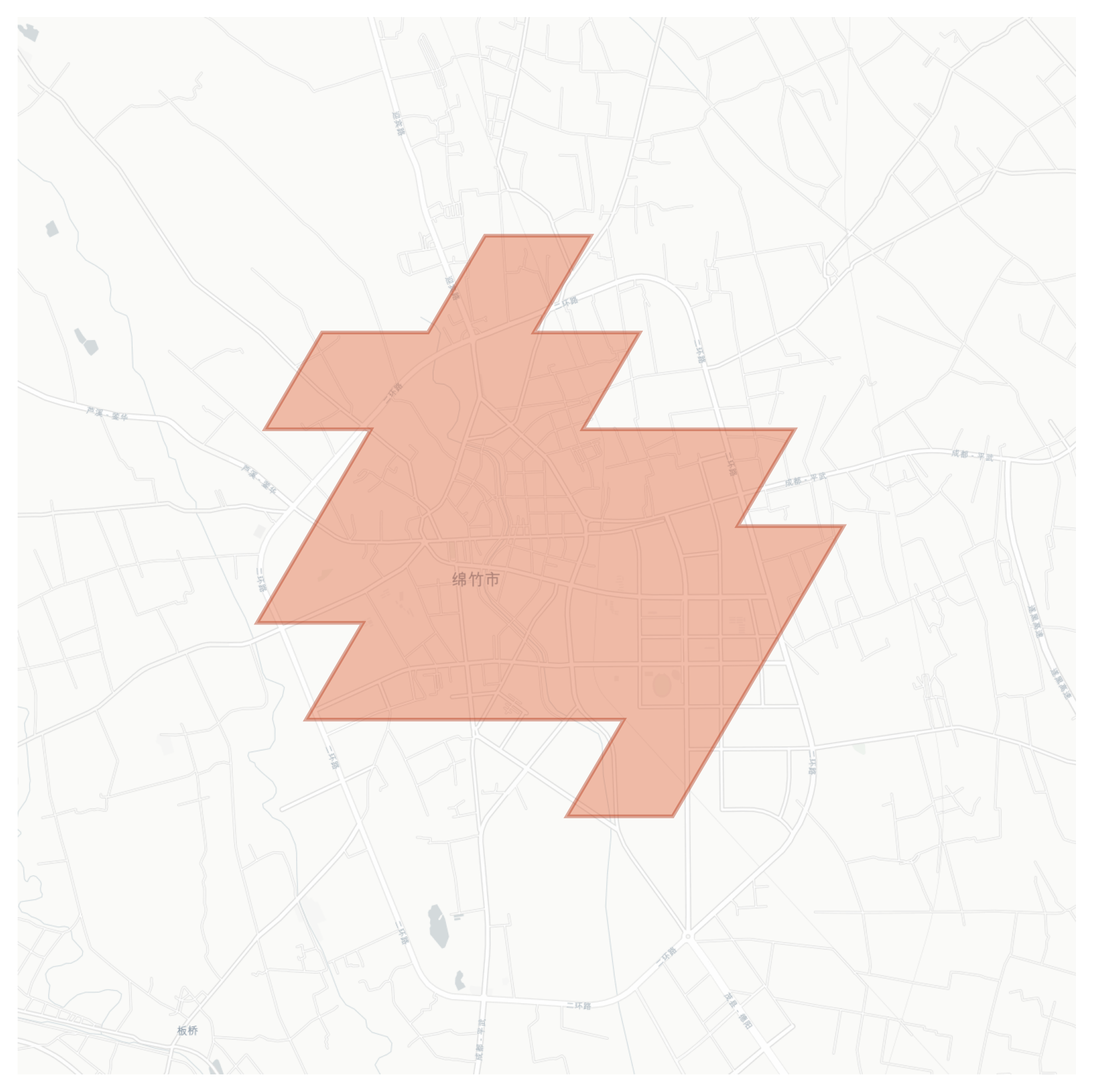 Mianzhu geographic map