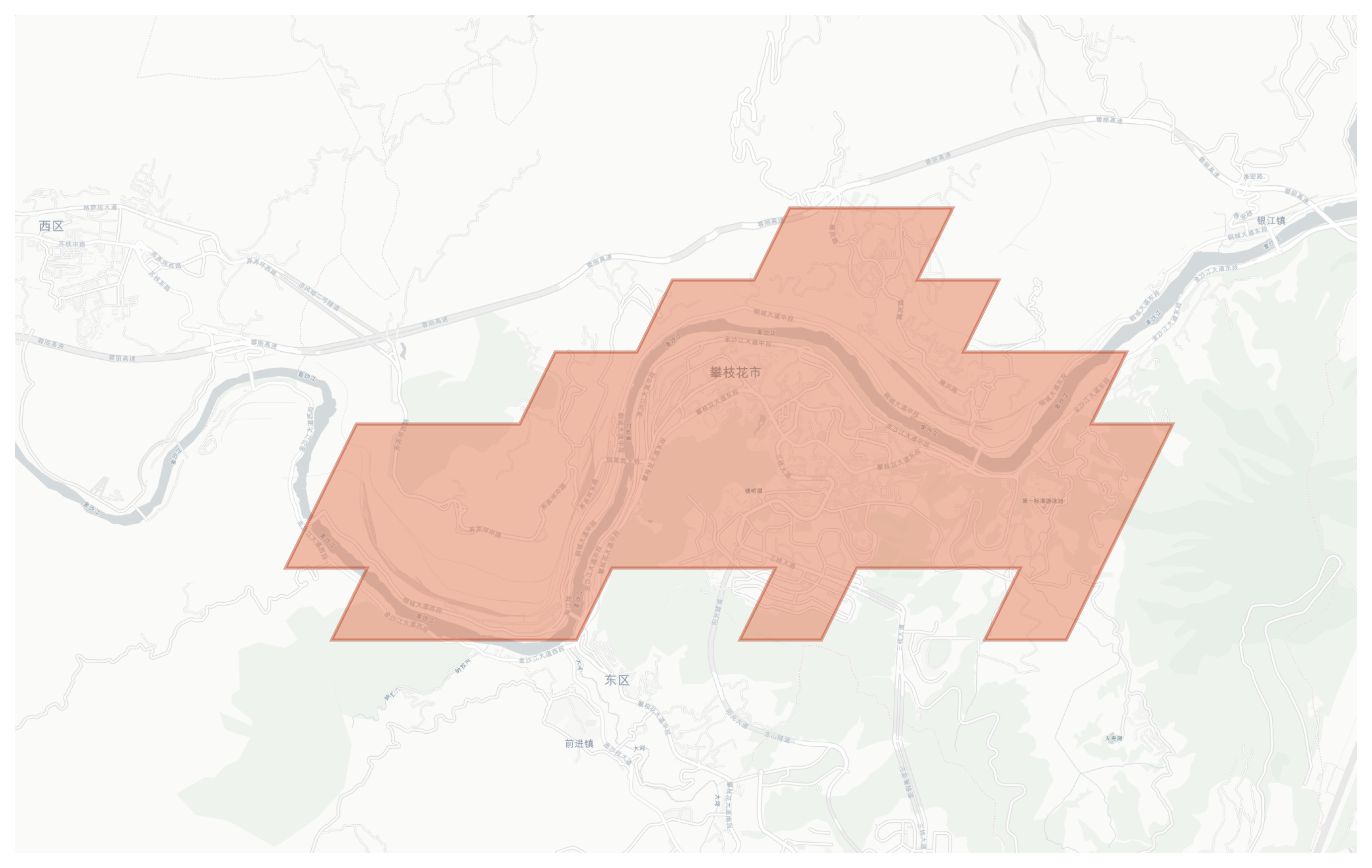 Panzhihua geographic map